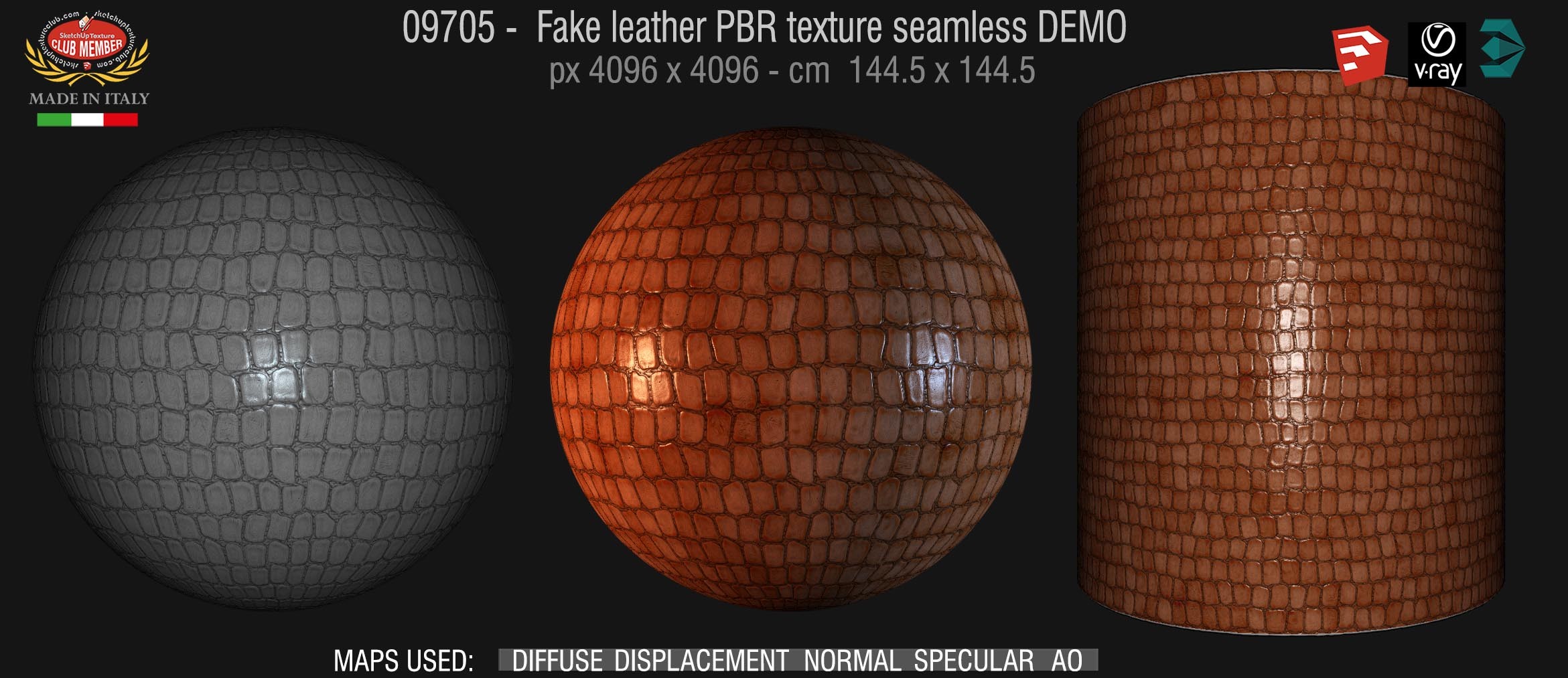 09705 fake leather PBR texture seamless DEMO
