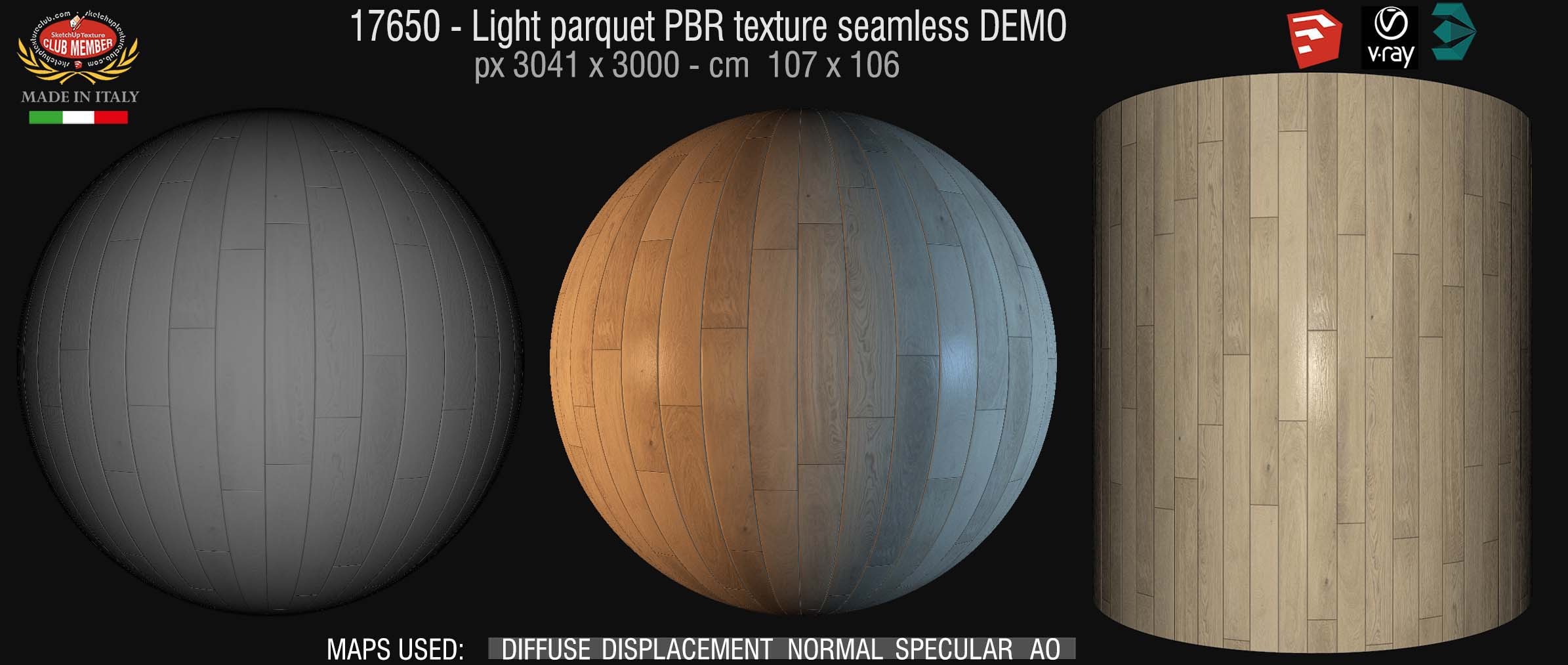 17650 Light parquet PBR texture seamless DEMO