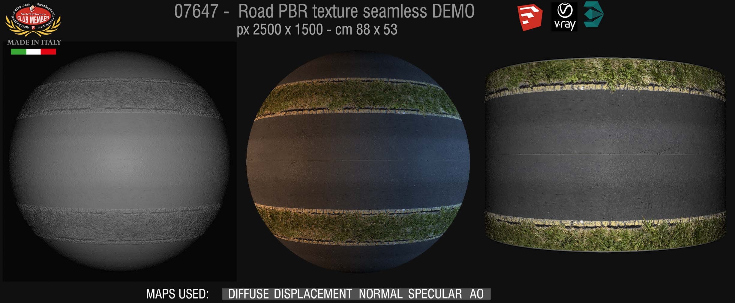07657 Road PBR texture seamless DEMO