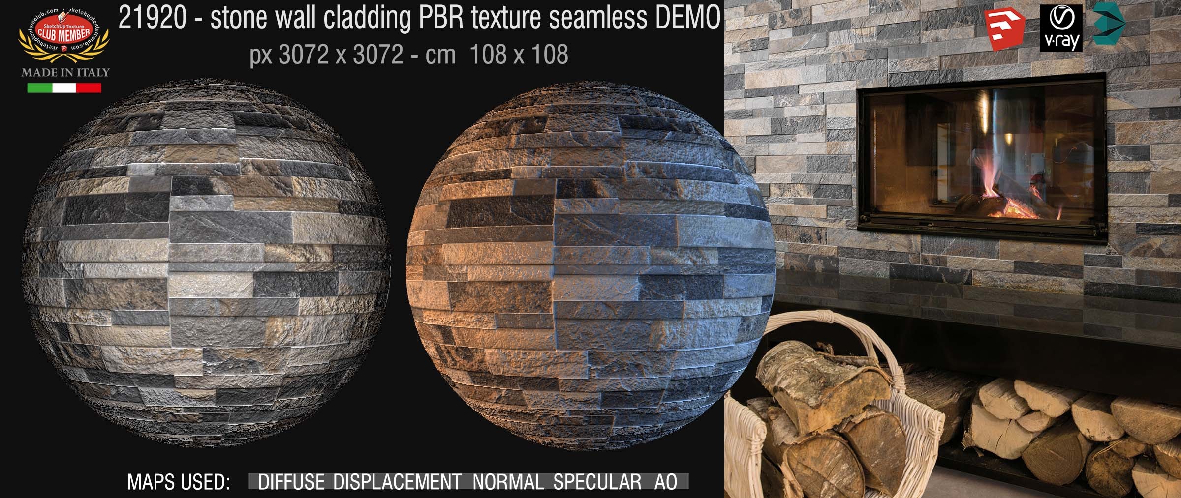 21920 stone wall cladding PBR texture seamless DEMO