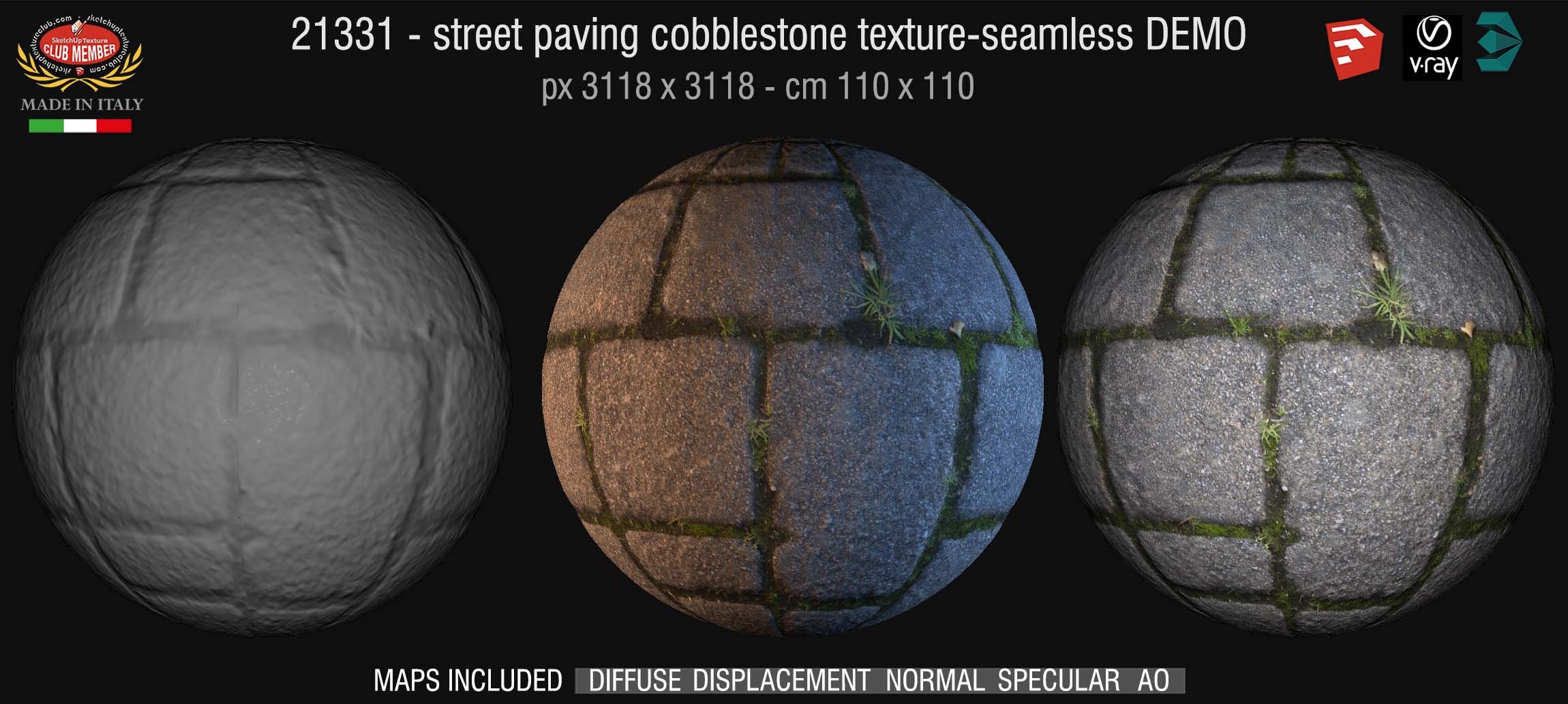 21331 HR  street paving cobblestone texture-seamless + maps DEMO