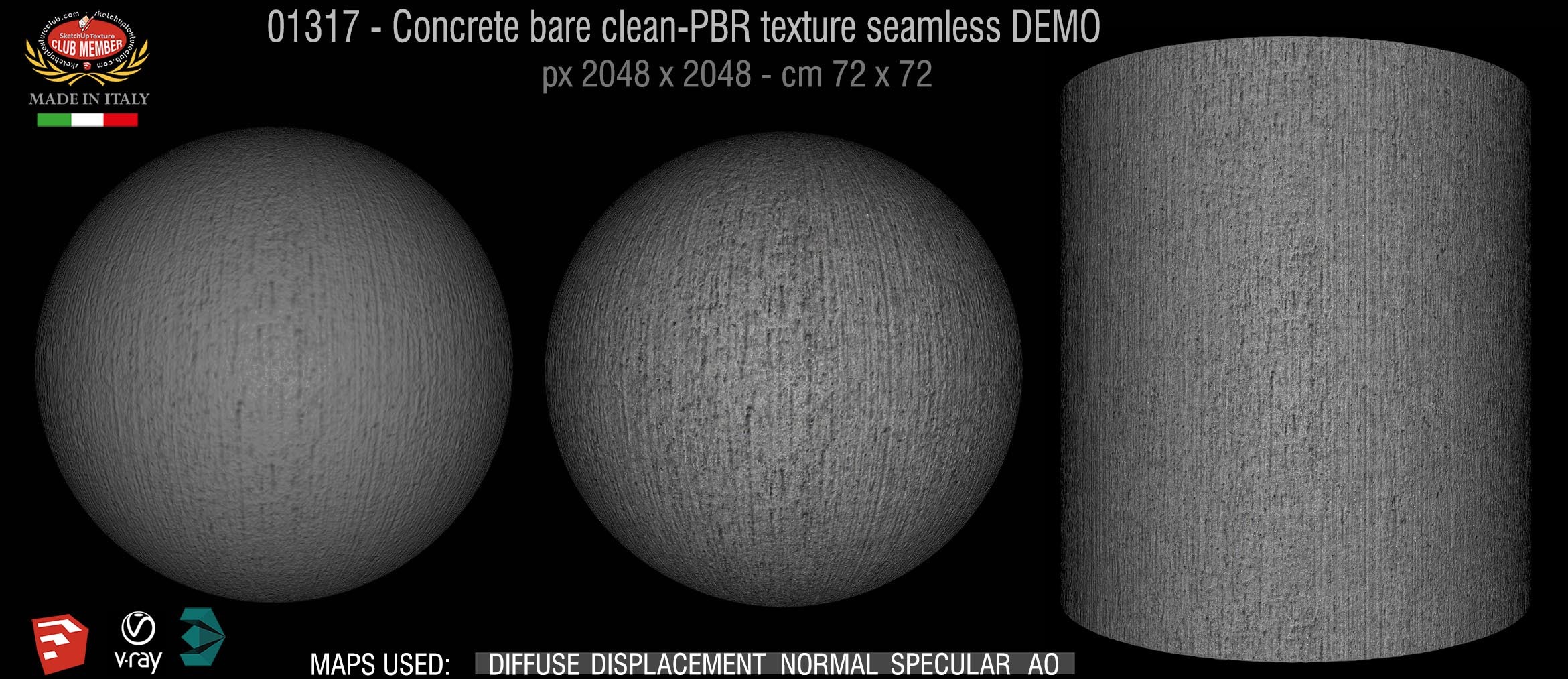 01317 Concrete bare clean-PBR texture seamless DEMO