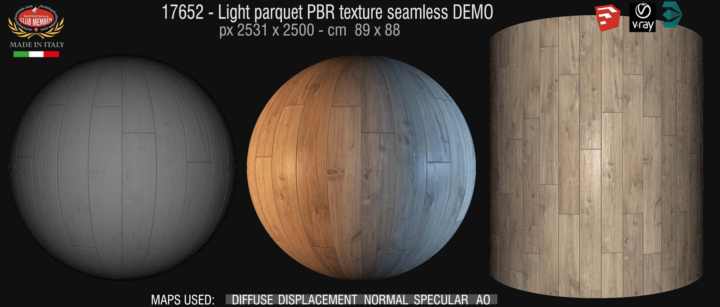 17652 Light parquet PBR texture seamless DEMO