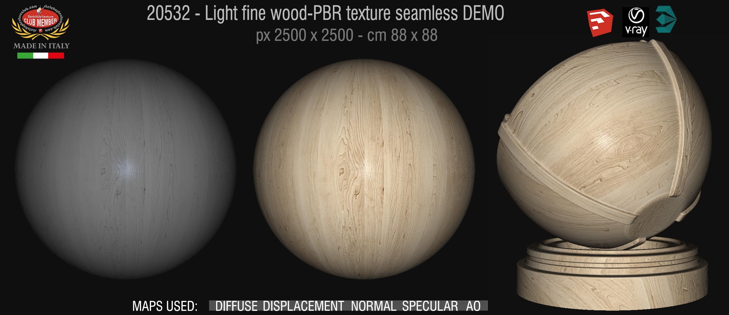 20532 Light fine wood PBR texture seamless DEMO