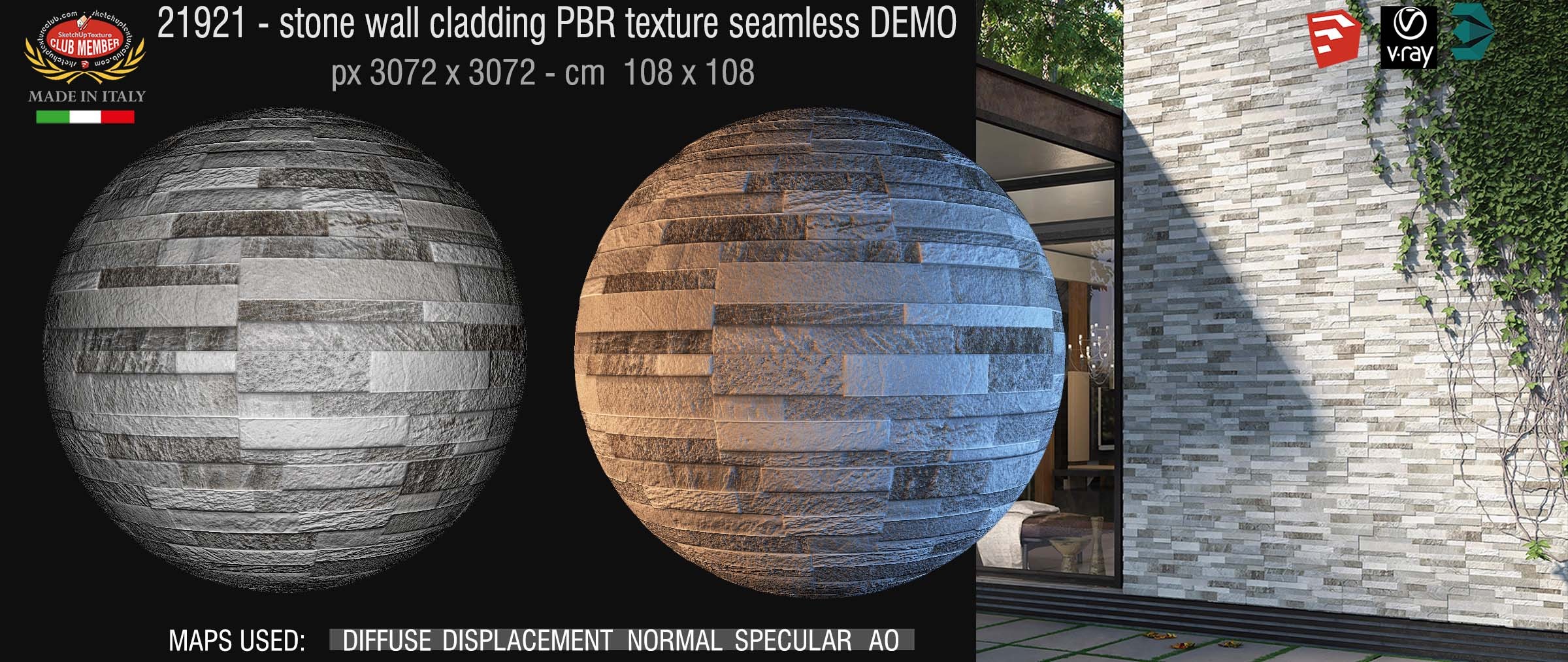 21921 stone wall cladding PBR texture seamless DEMO