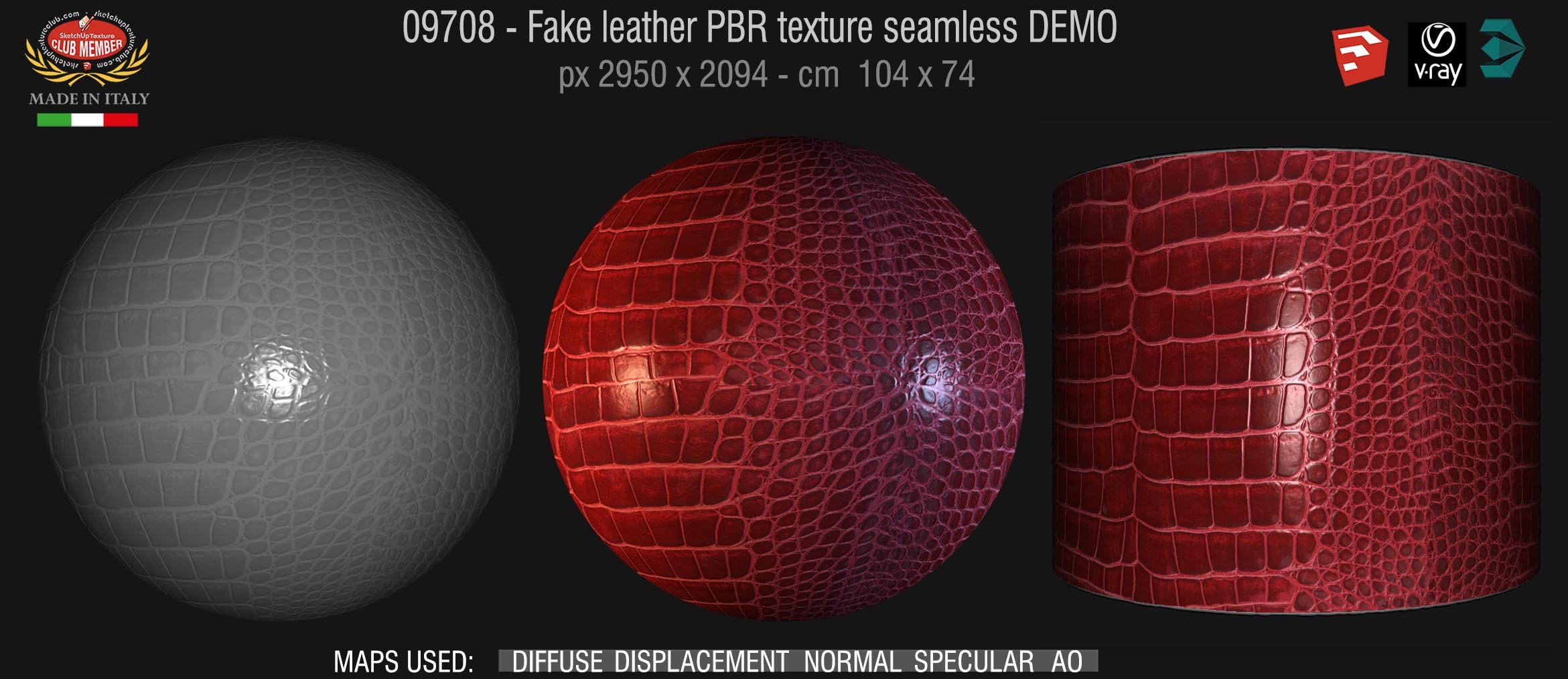 09708 fake leather PBR texture seamless DEMO
