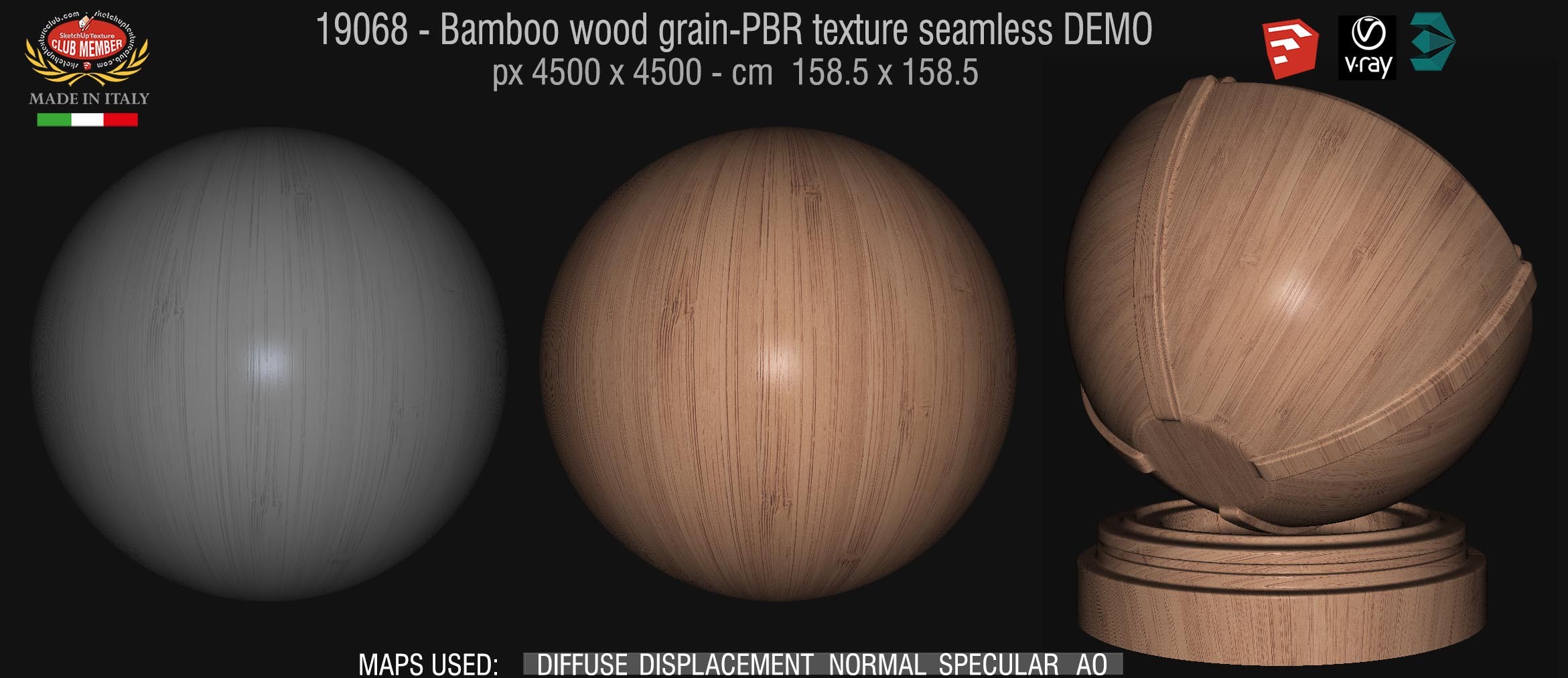 19068 bamboo fine wood PBR texture seamless DEMO