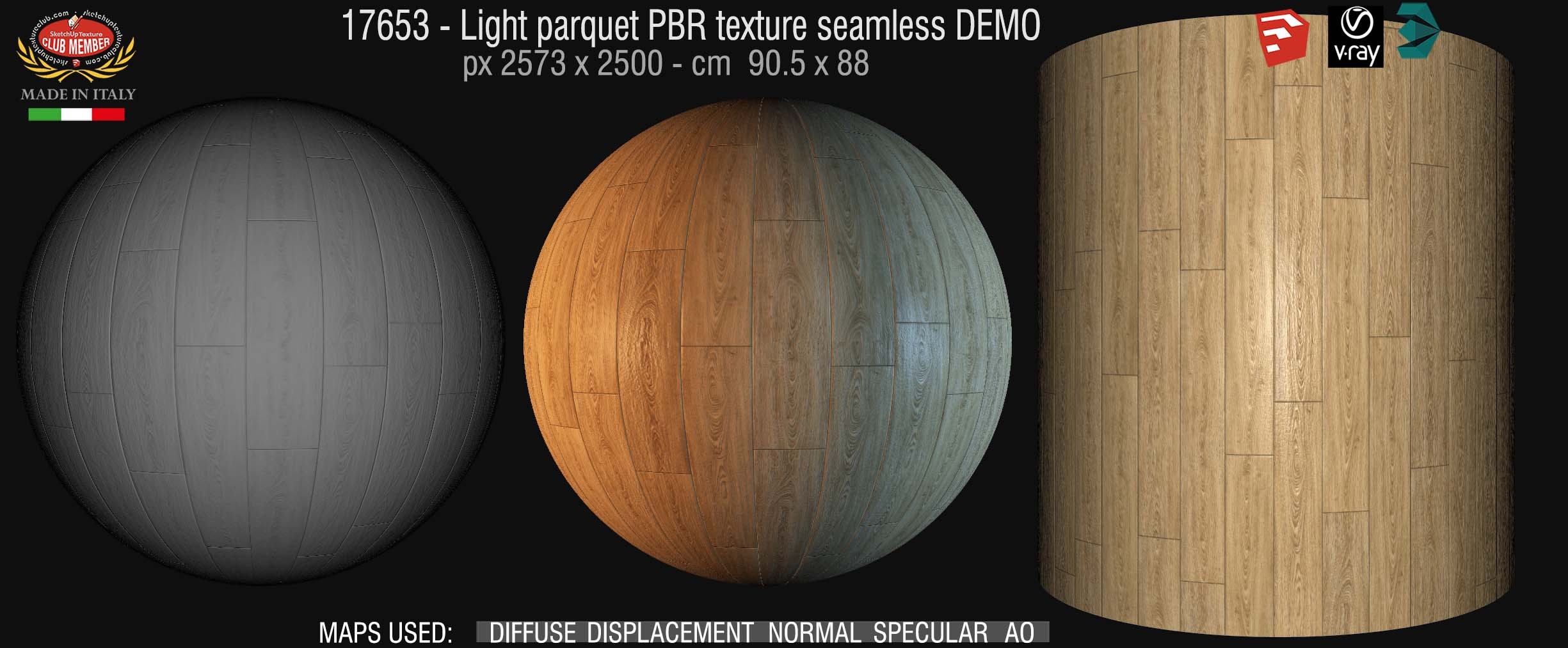 17653 Light parquet PBR texture seamless DEMO