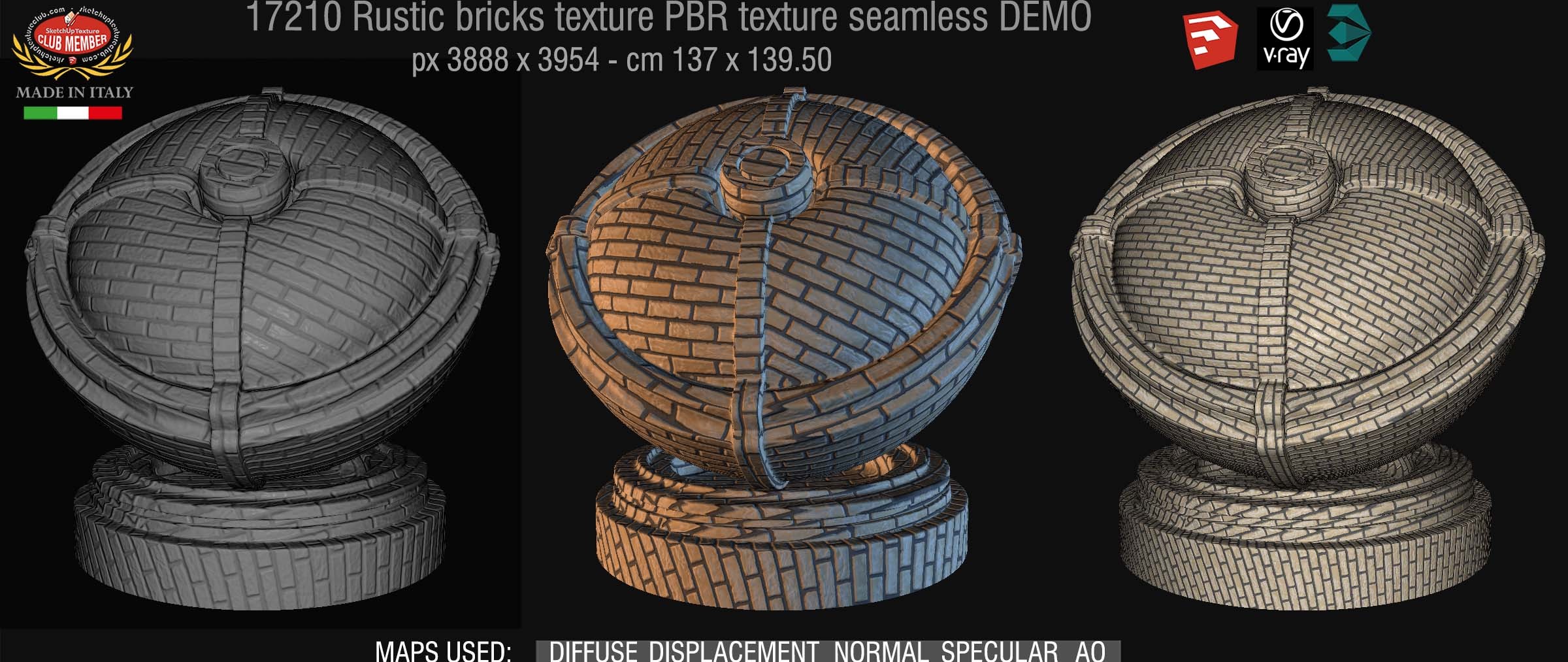 17210 Rustic bricks PBR texture seamless DEMO