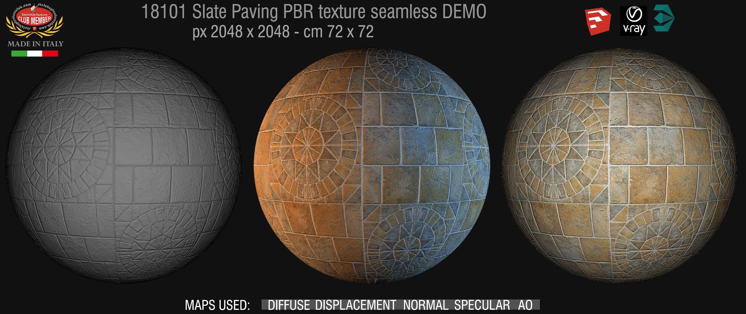18101 slate paving PBR texture seamless DEMO