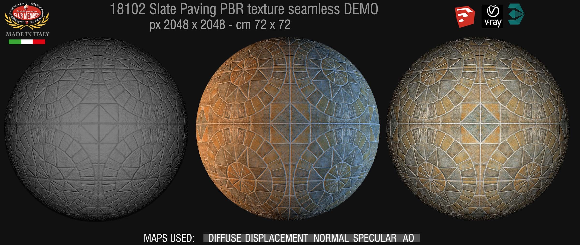 18102 slate paving PBR texture seamless DEMO