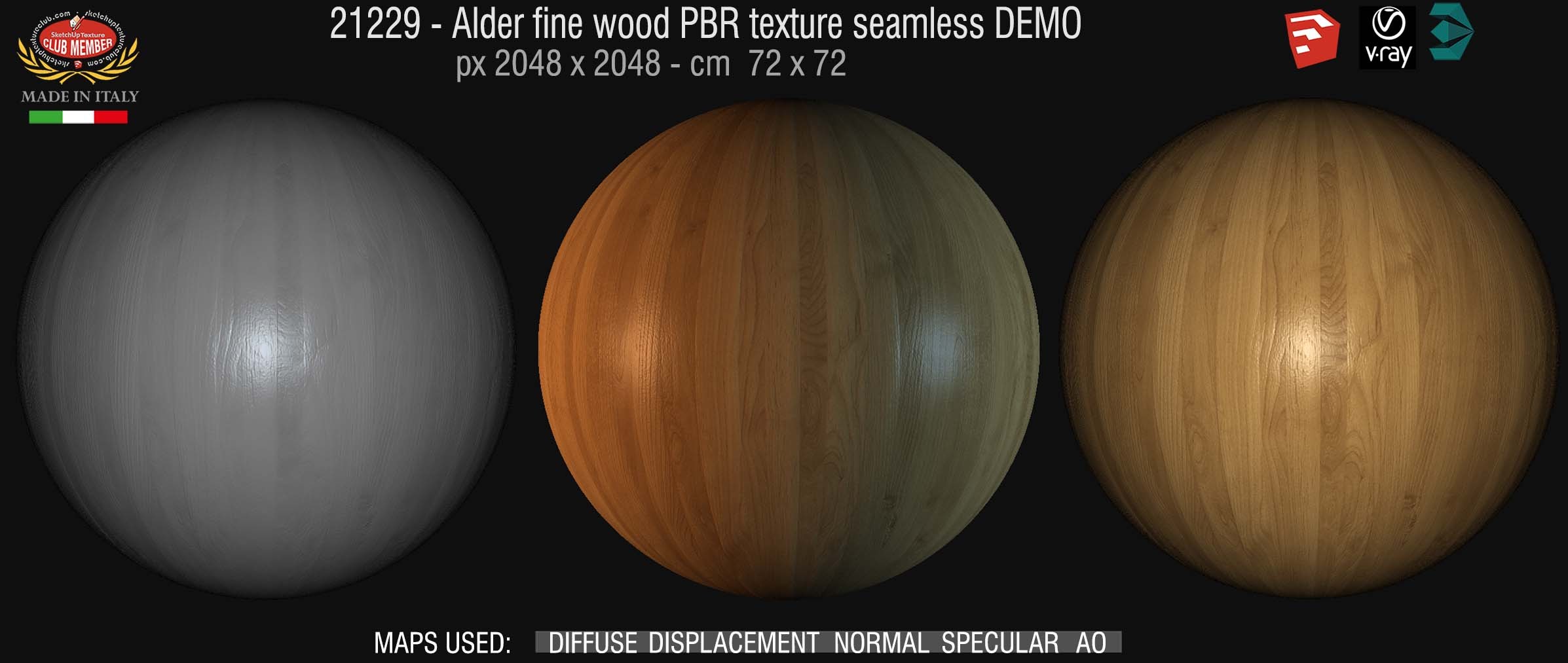 21229 Alder fine wood PBR texture seamless DEMO