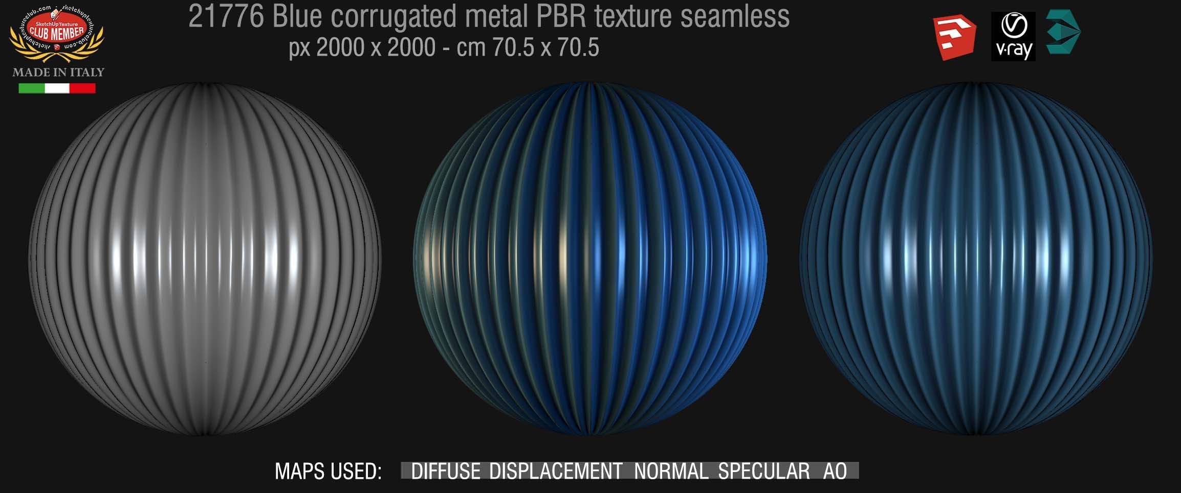 21776 127_blue corrugated metal PBR texture seamless DEMO