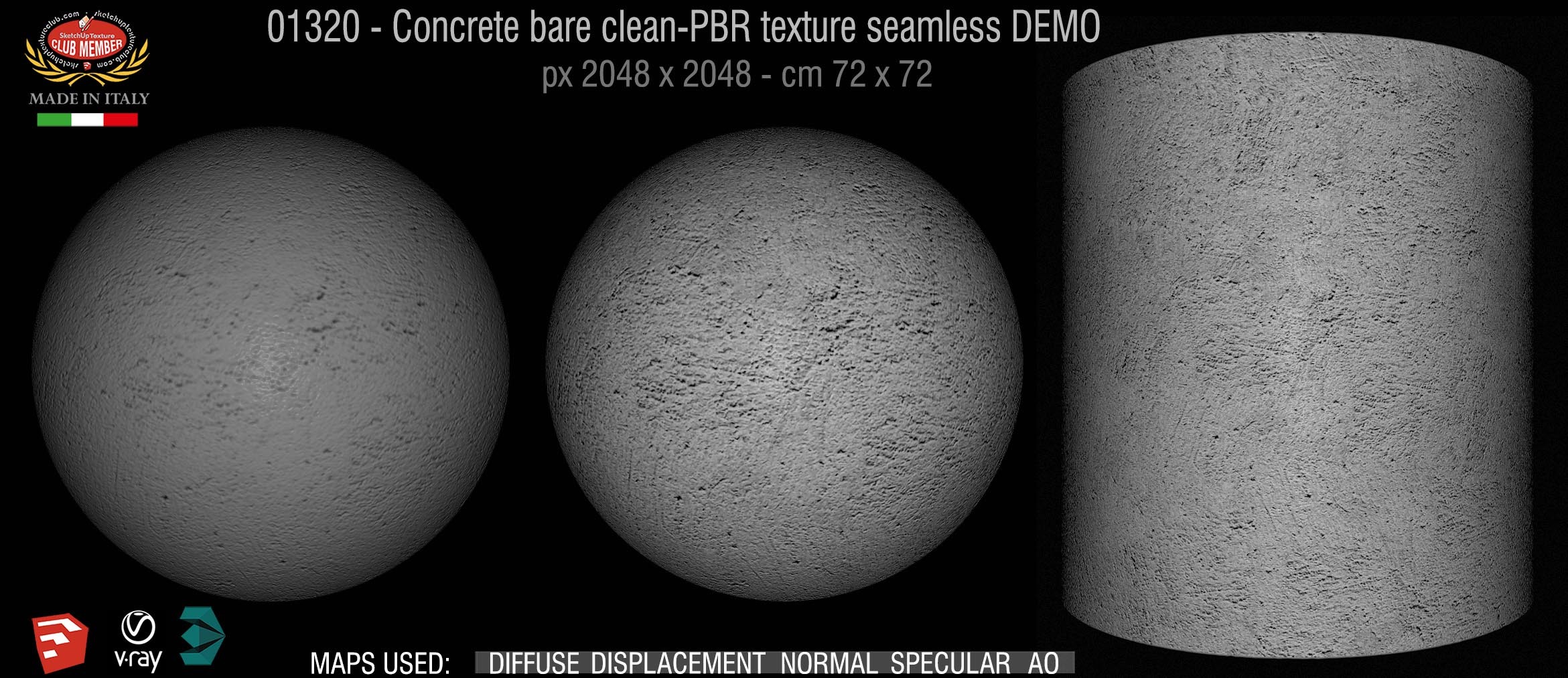 01320 Concrete bare clean-PBR texture seamless DEMO