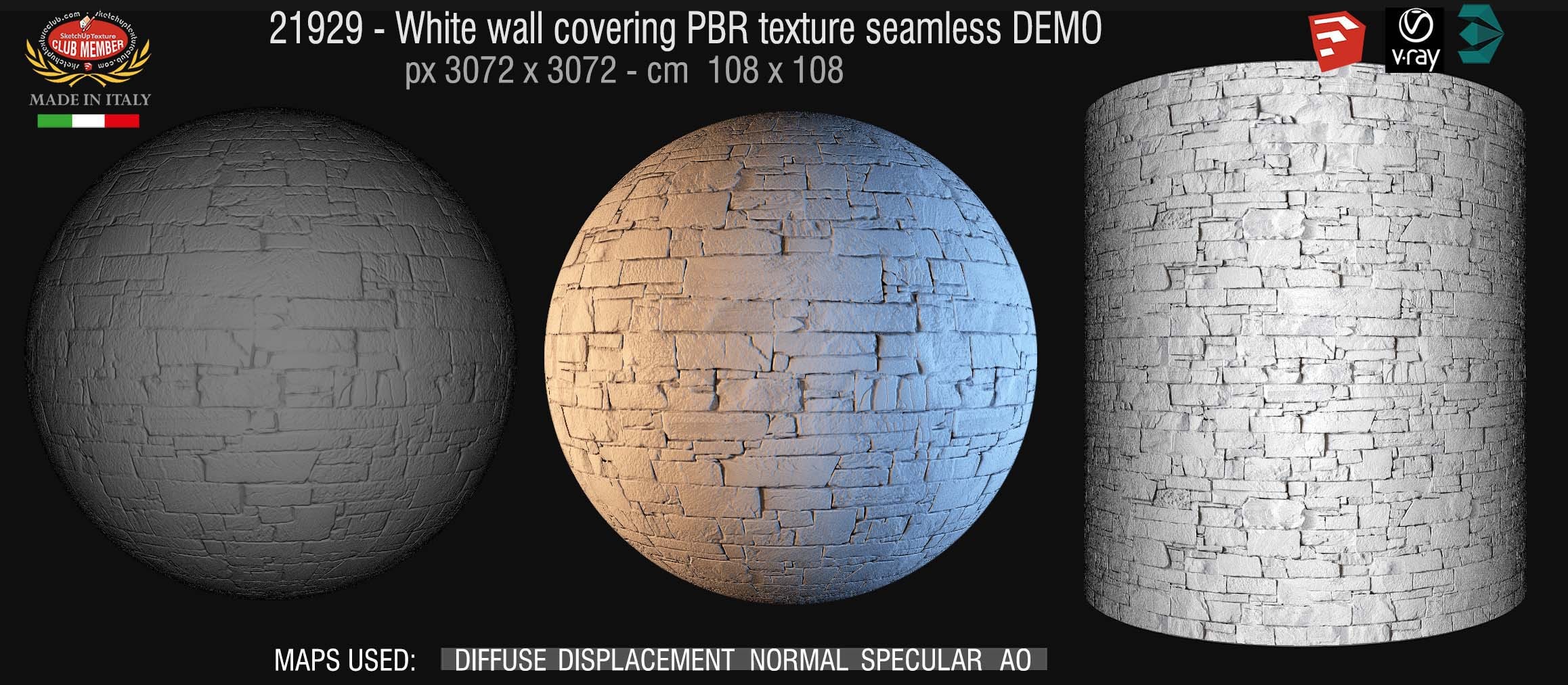 21929 White wall covering PBR texture seamless DEMO
