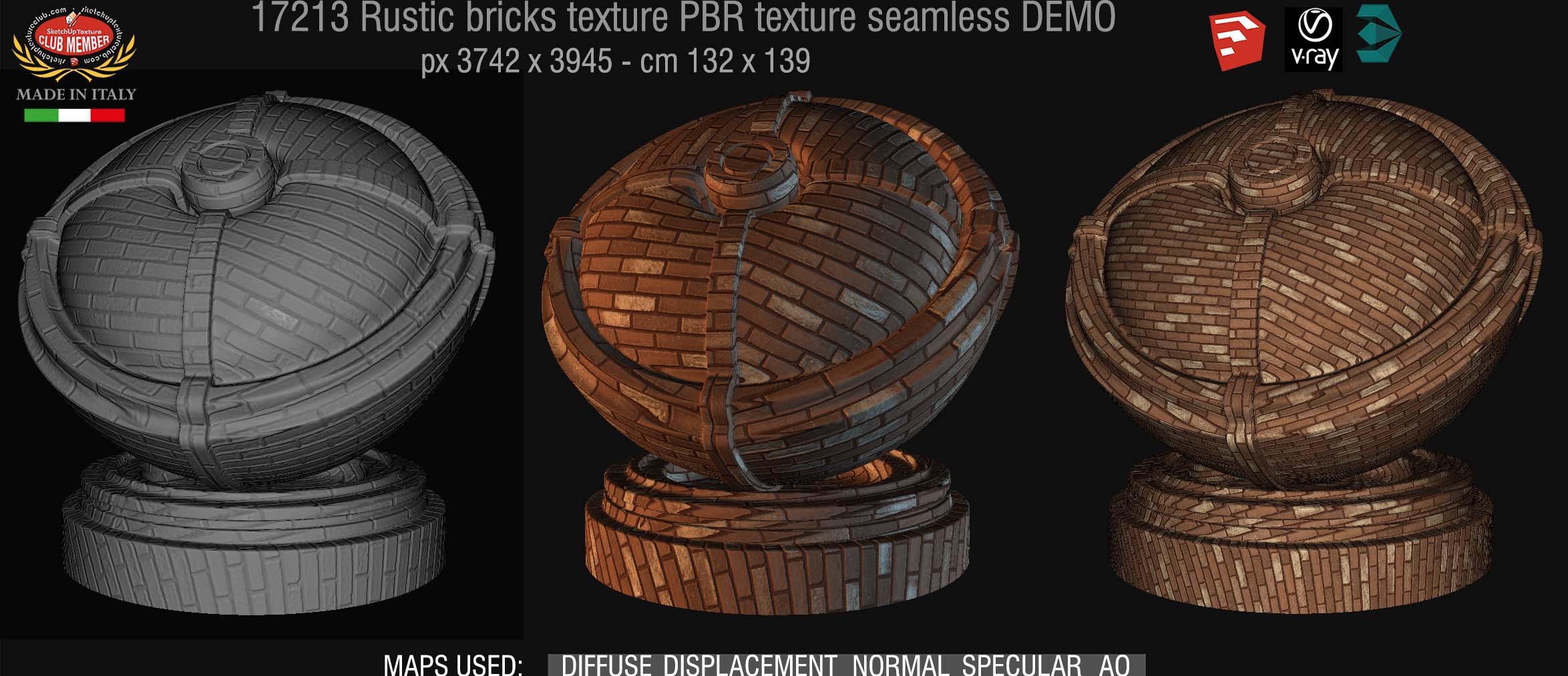 17213 Britain rustic bricks PBR texture seamless DEMO