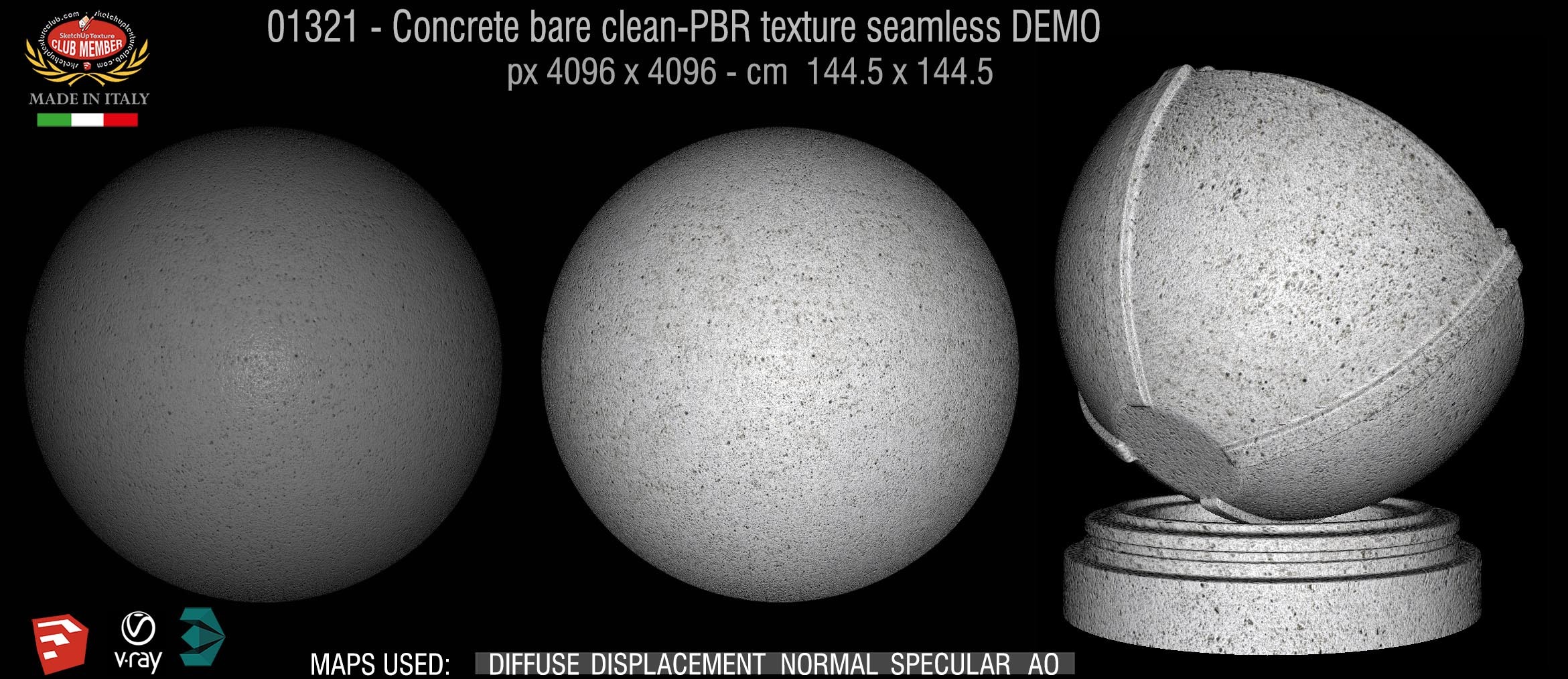 01321 Concrete bare clean-PBR texture seamless DEMO