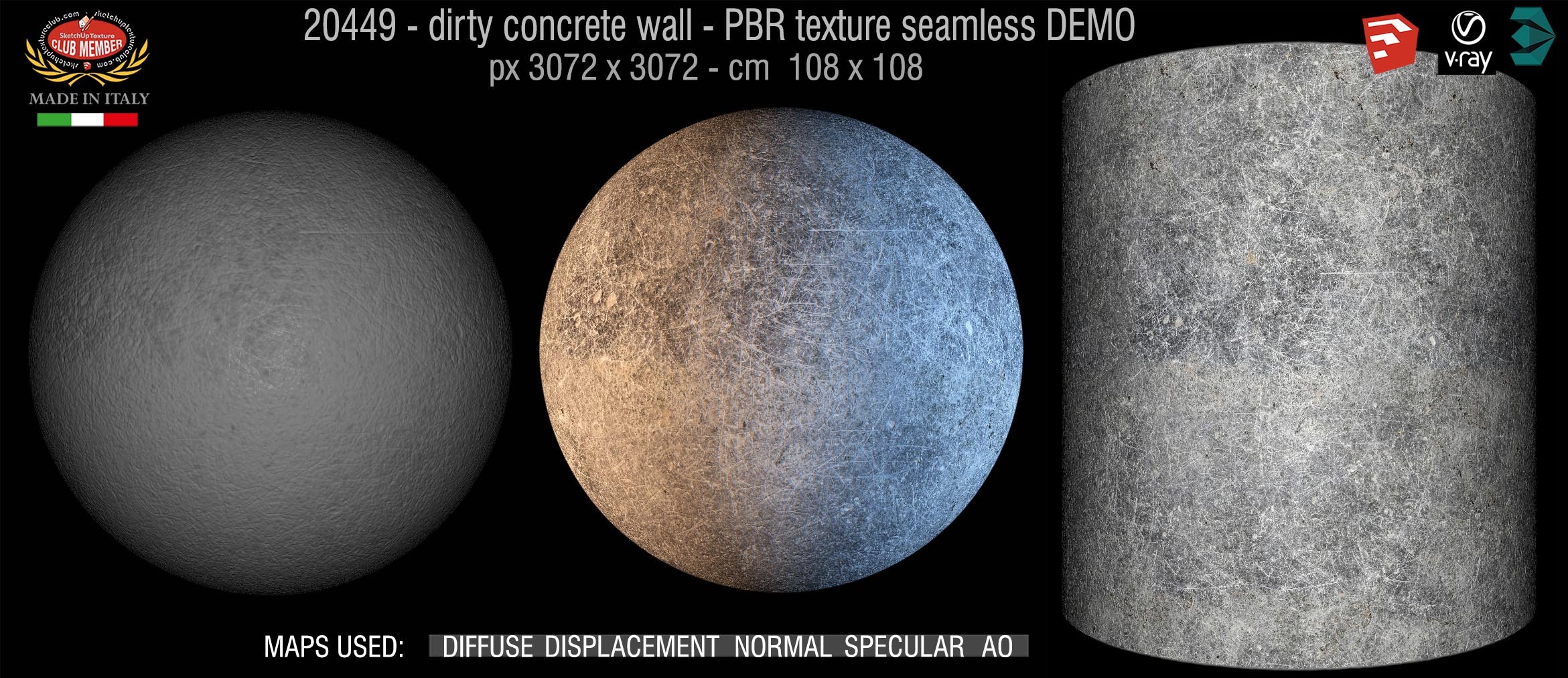 20449 dirty concrete wall PBR texture seamless DEMO
