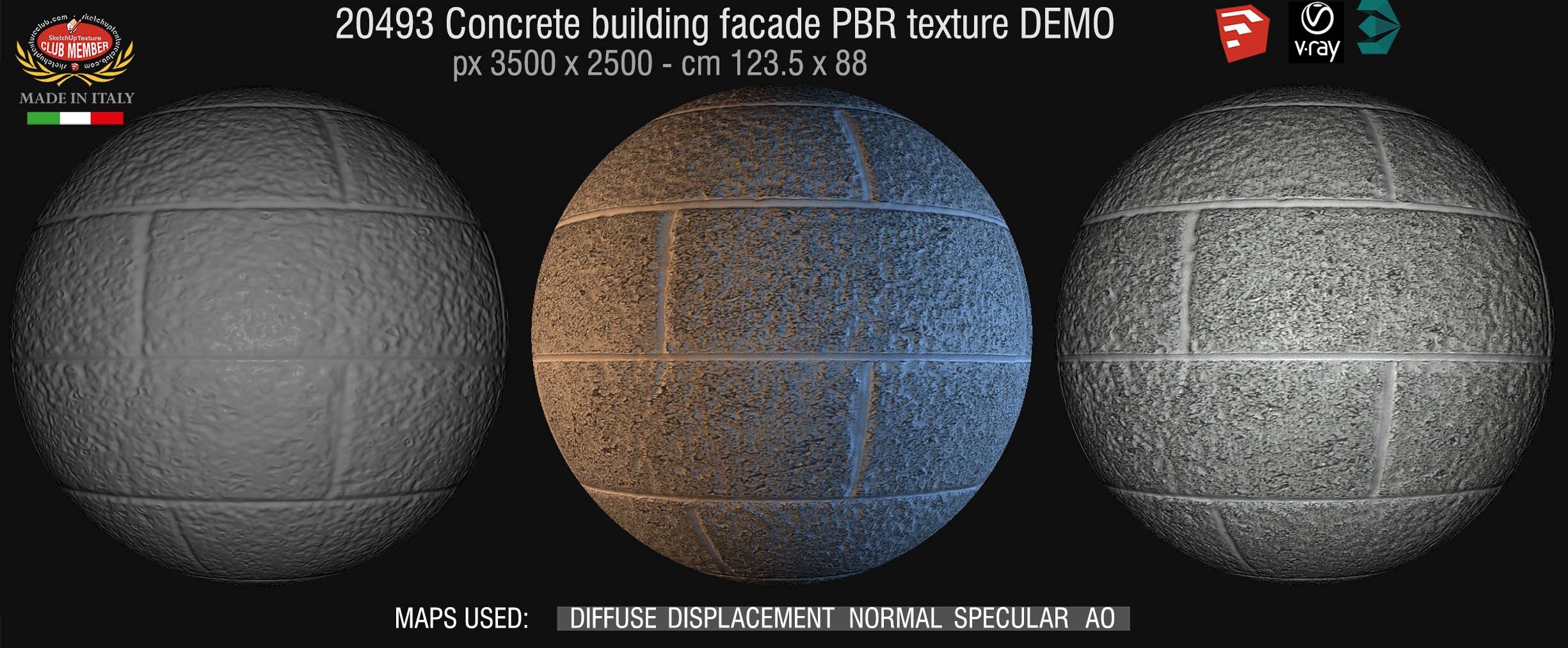 20493 Concrete building facade texture seamless DEMO