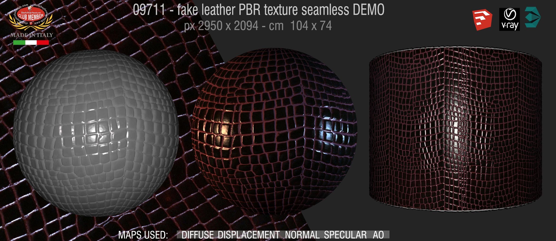 09711 fake leather PBR texture seamless DEMO