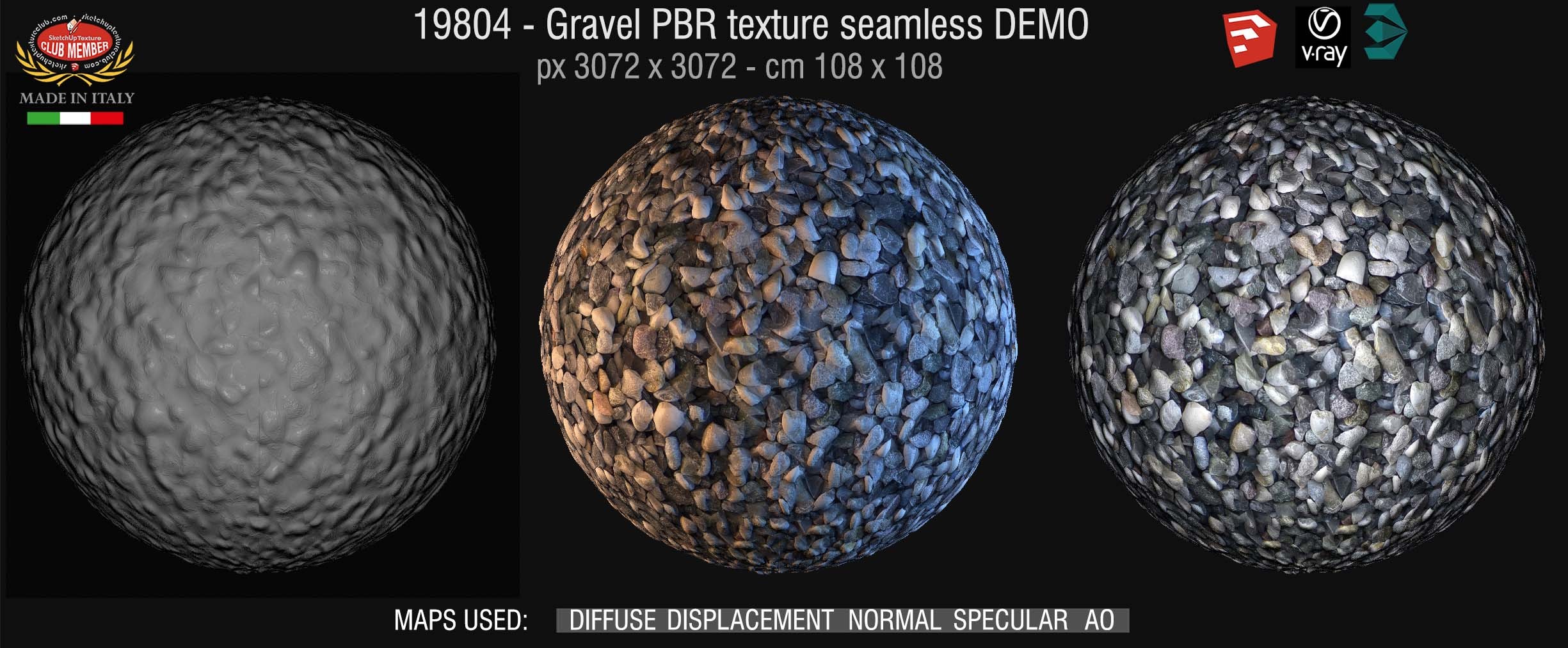 19804 Gravel PBR texture seamless DEMO