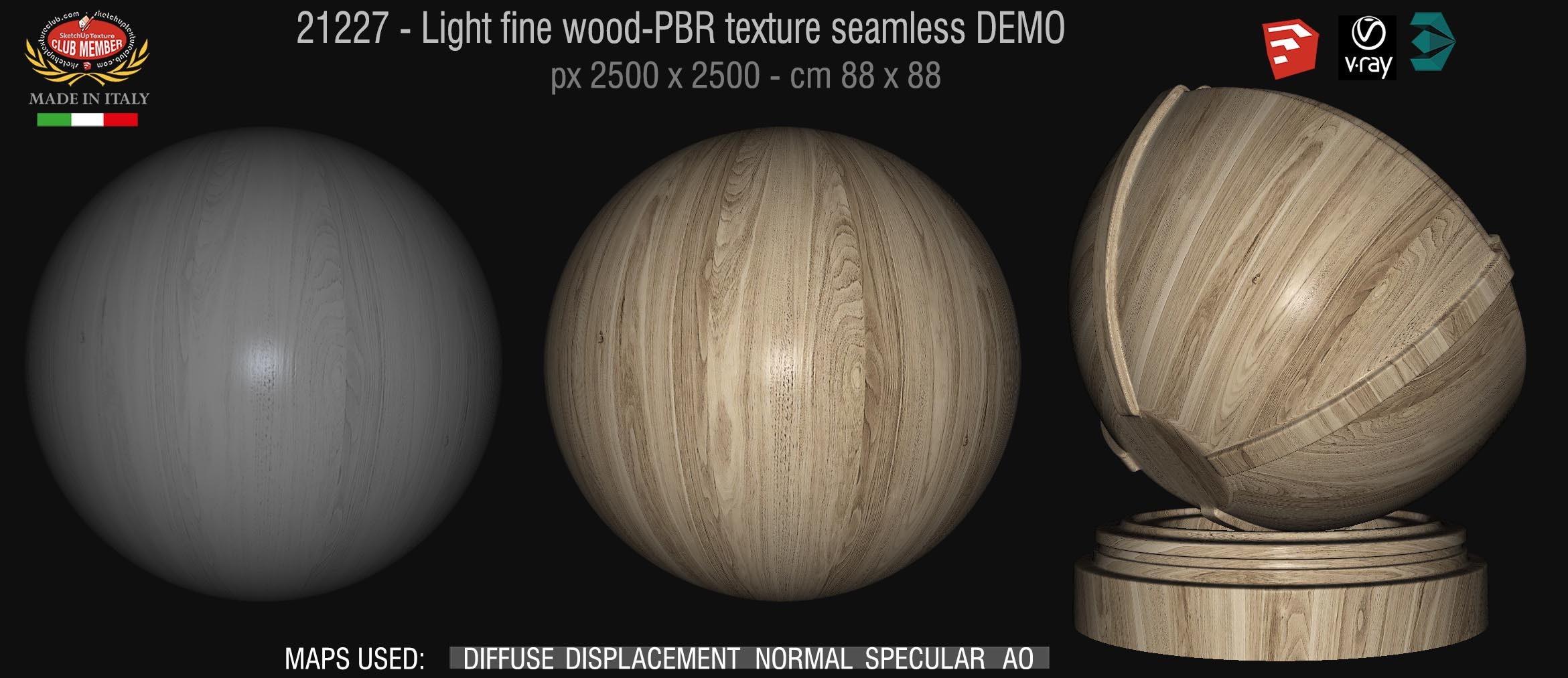 21227 Light fine wood PBR texture seamless DEMO