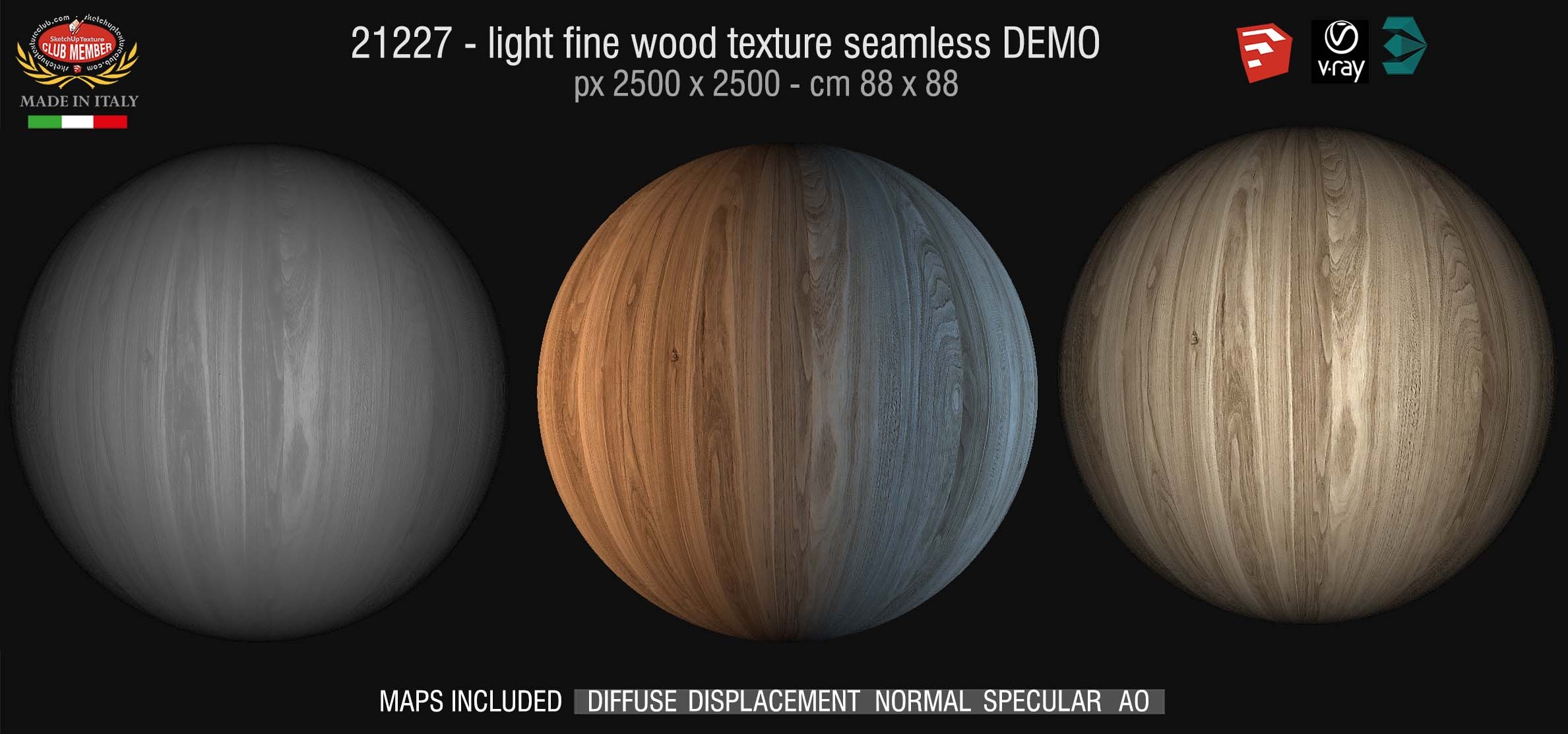 21227 CLICK TO ENLARGE Light fine wood texture + maps DEMO