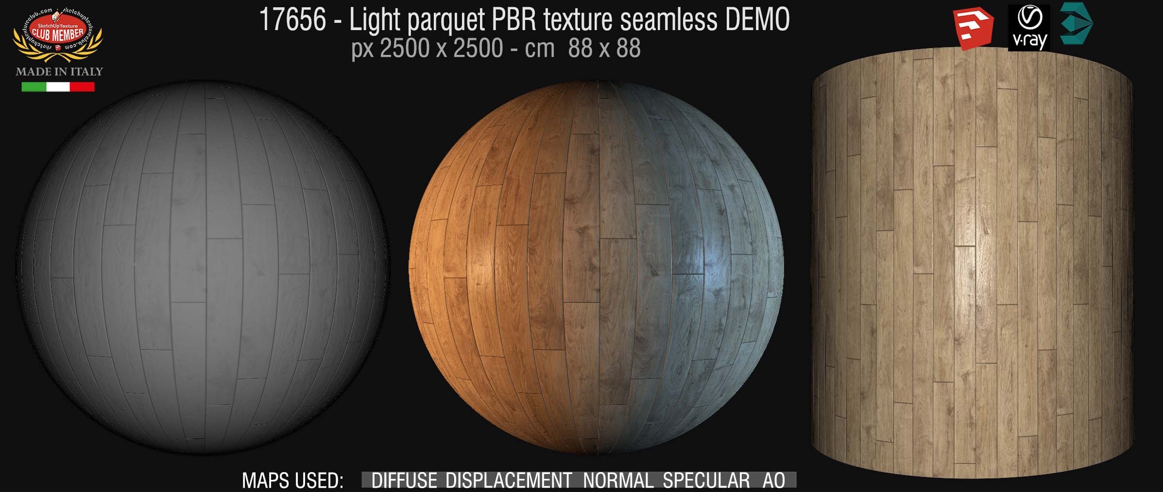 17656 Light parquet PBR texture seamless DEMO