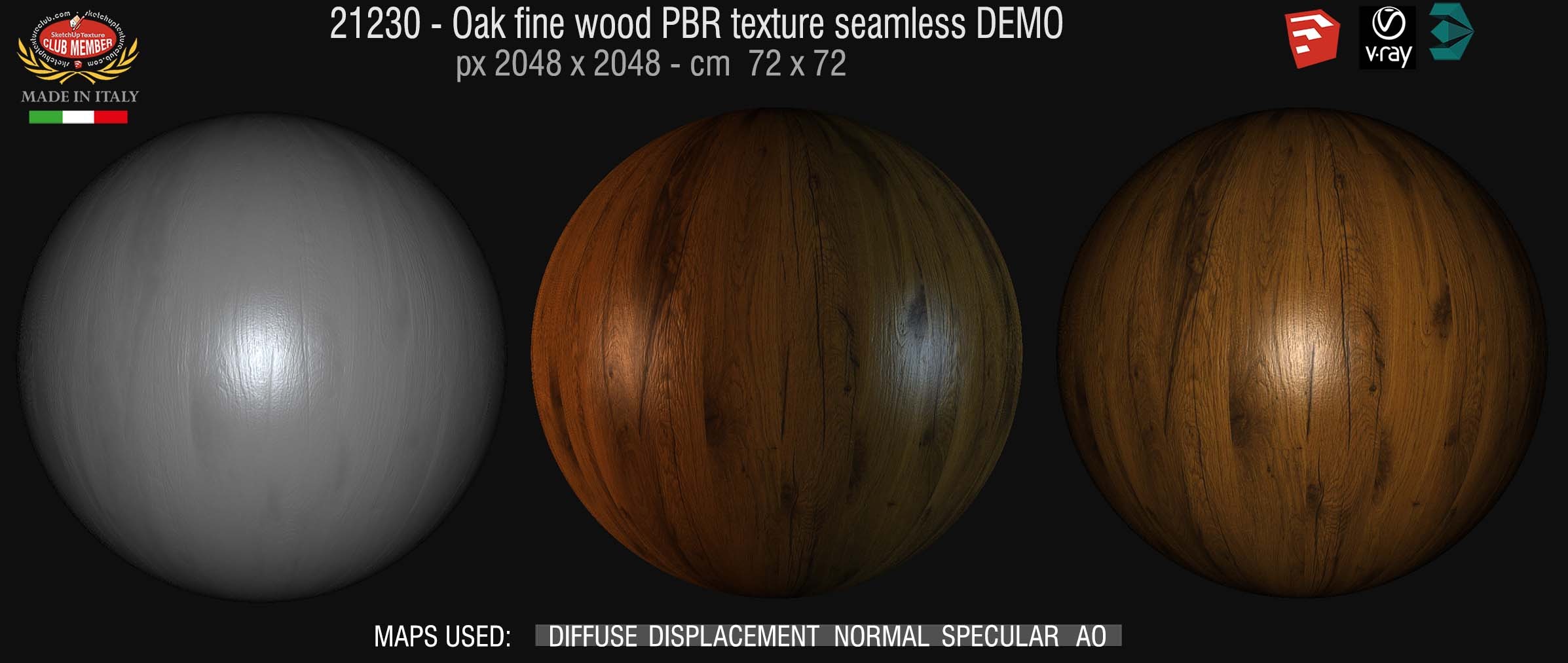 21230 CLICK TO ENLARGE Oak fine wood texture + maps DEMO