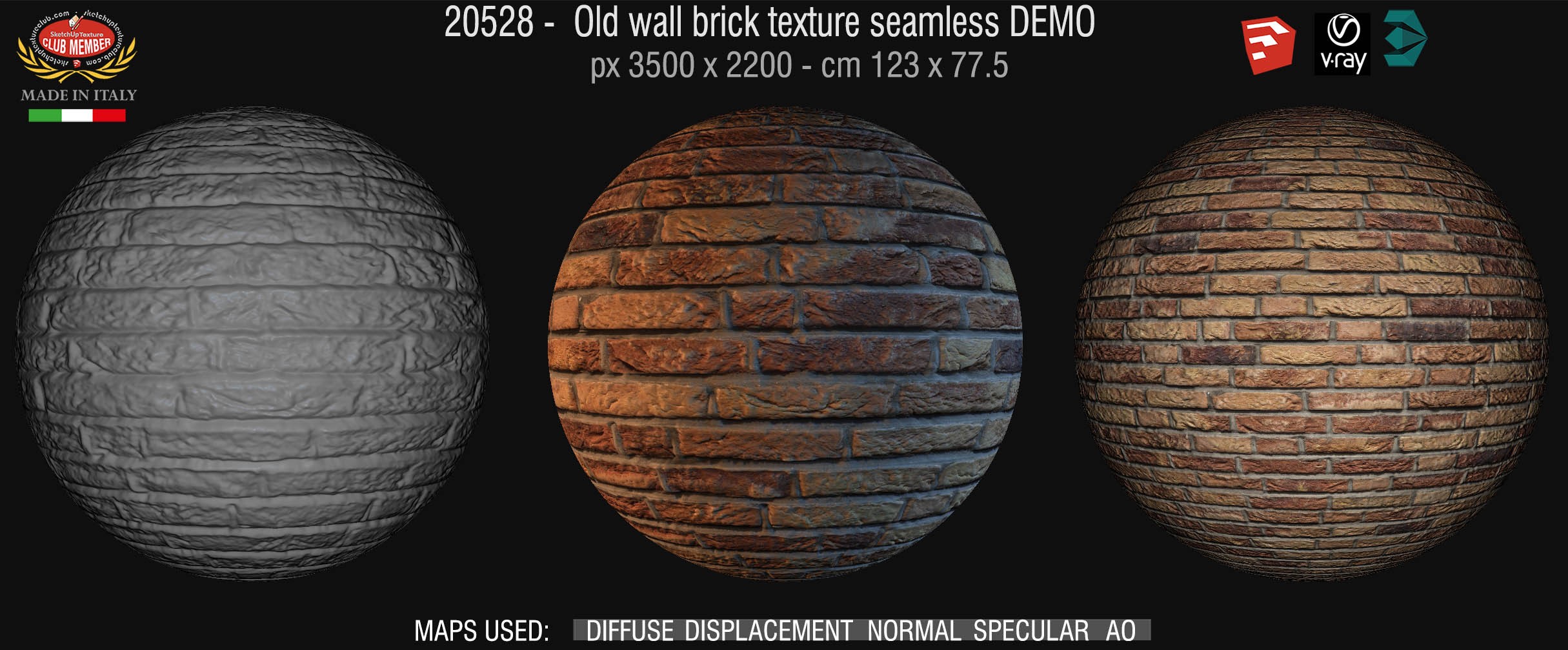 20528 old wall brick texture + maps DEMO