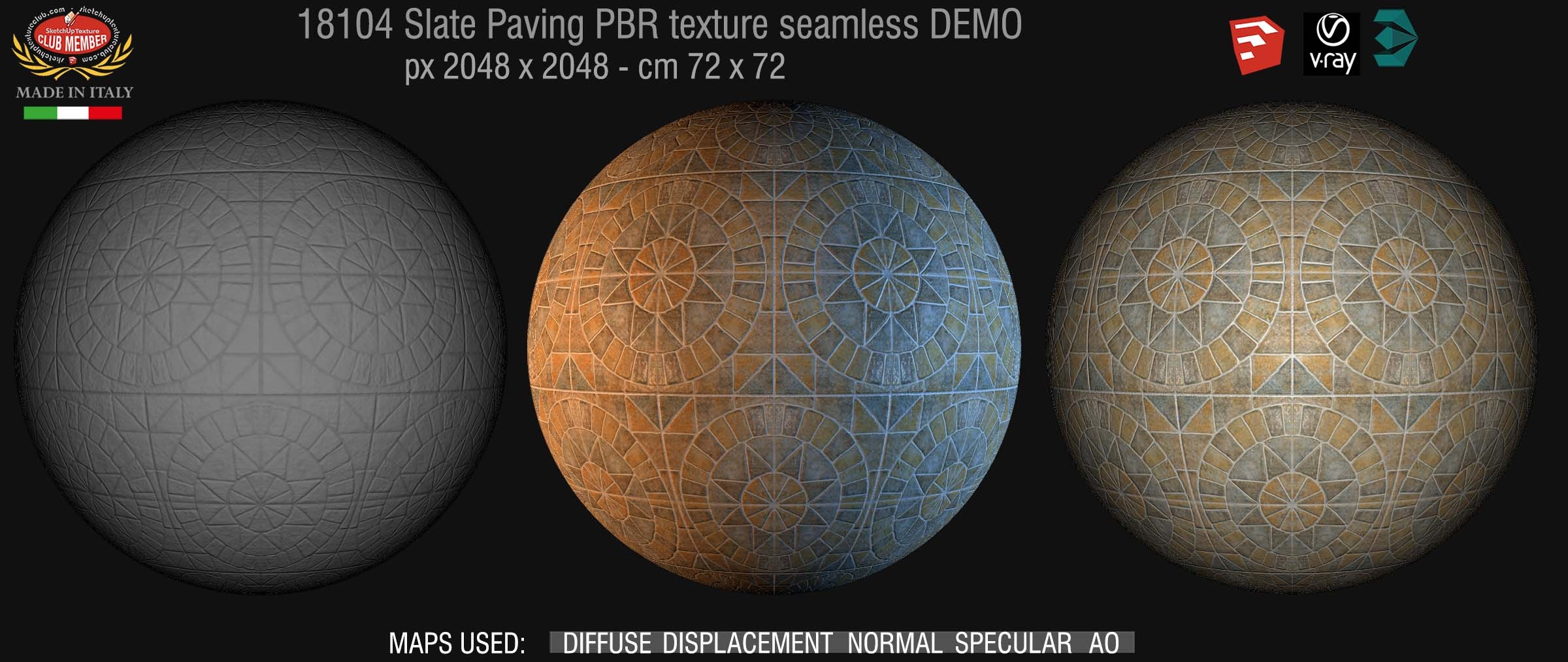 18104 slate paving PBR texture seamless DEMO