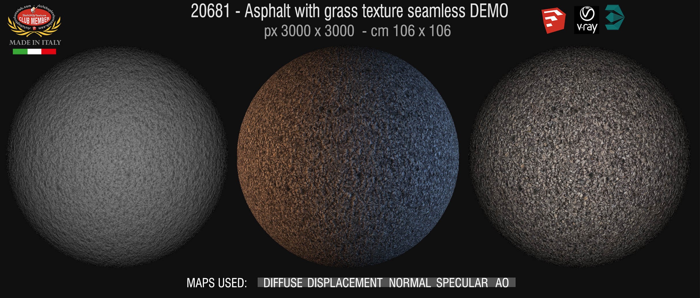 20681 Asphalt texture seamless + maps DEMO