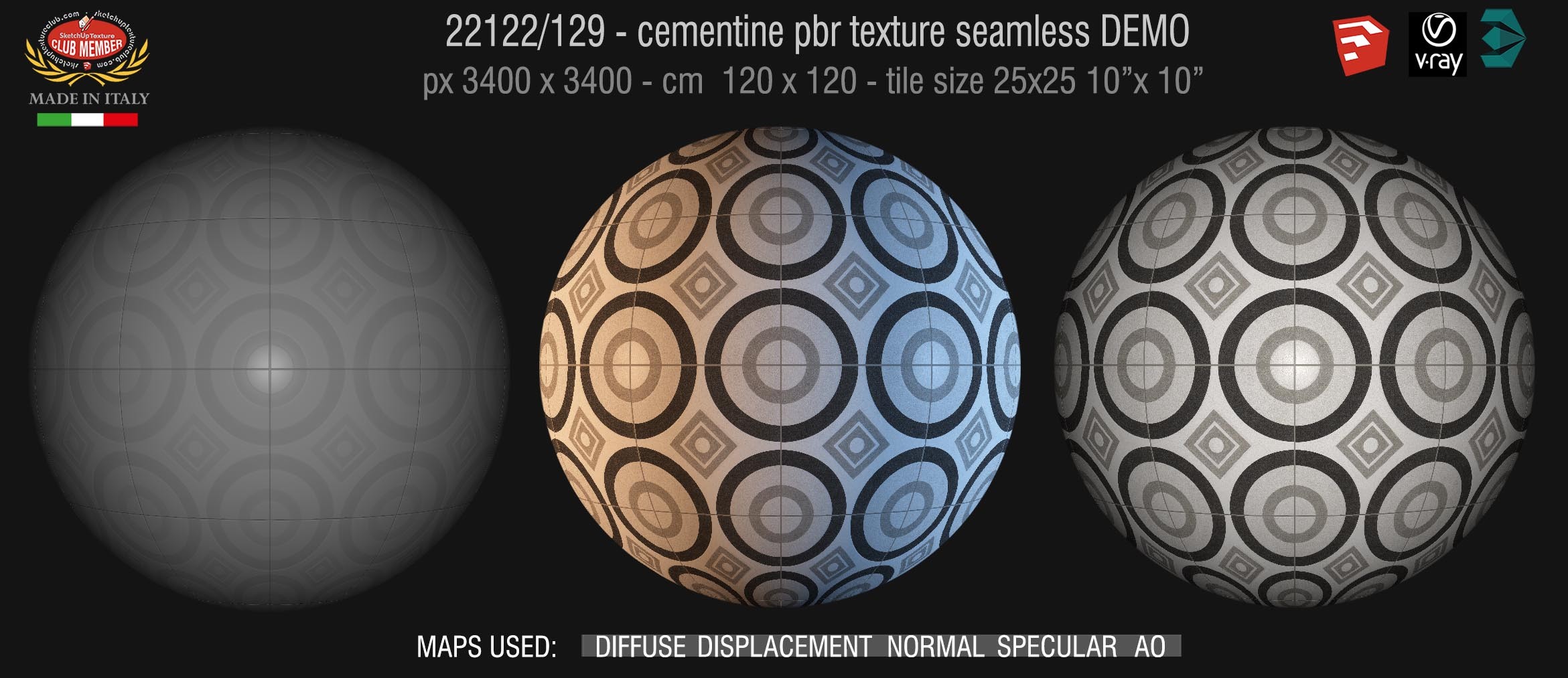 22122/129 cementine tiles Pbr seamless texture DEMO - porcelain stoneware concrete look