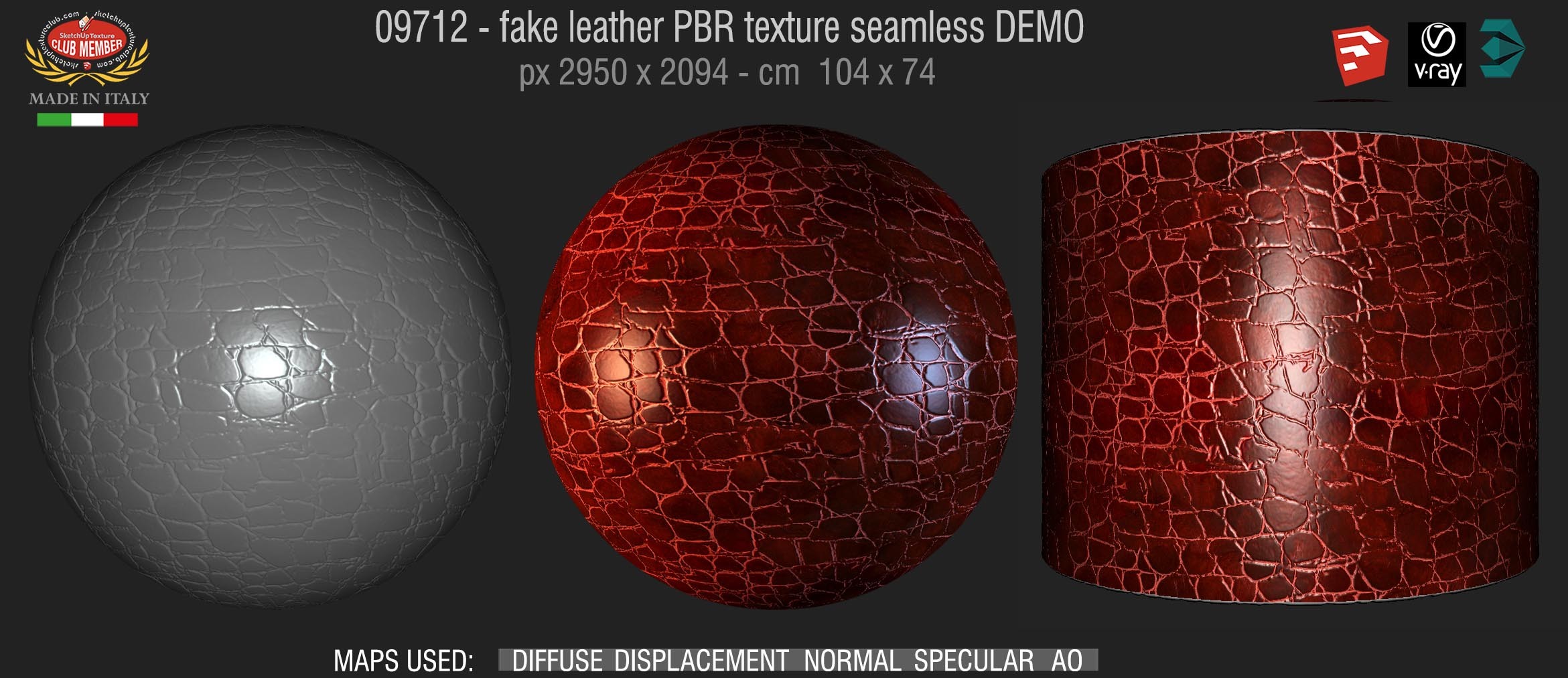 09712  fake leather PBR texture seamless DEMO