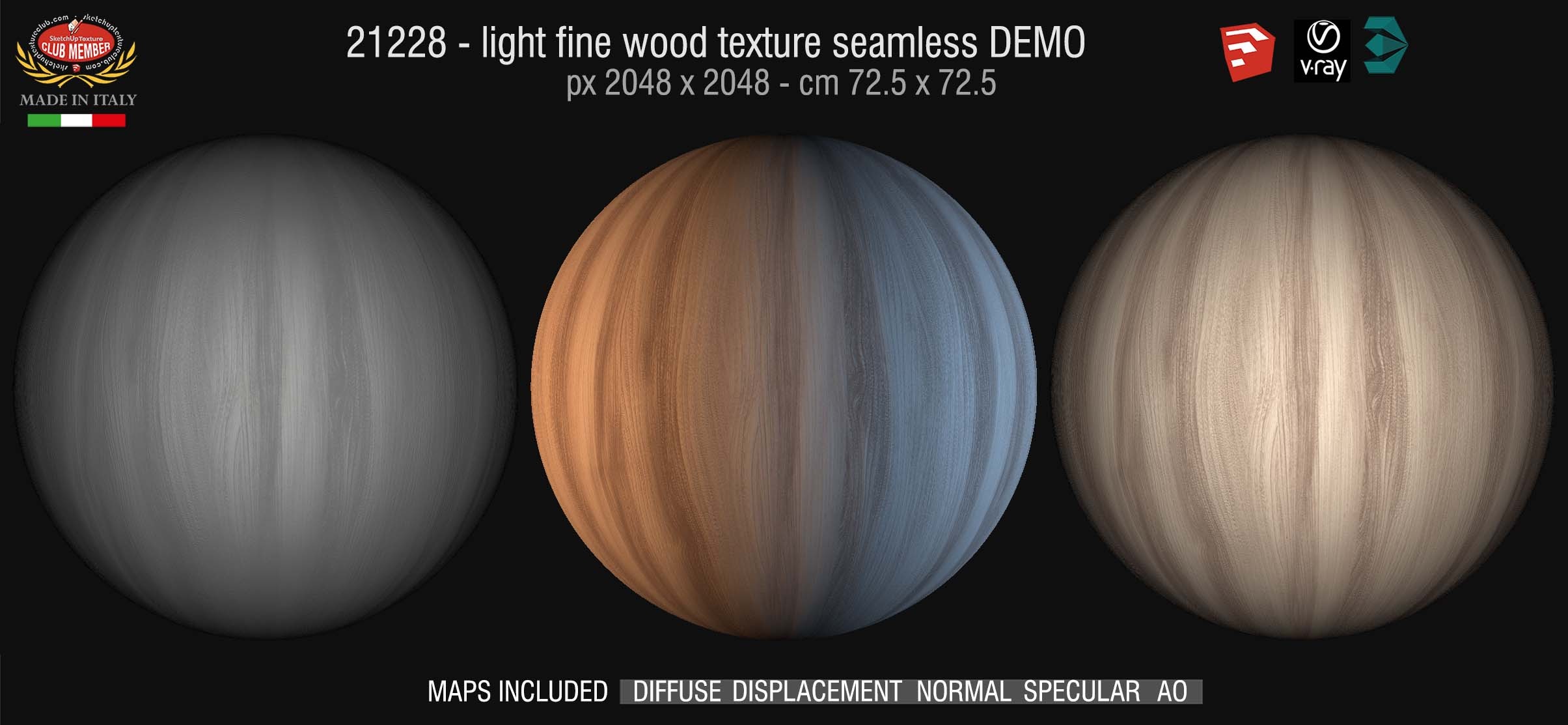21228 CLICK TO ENLARGE Light fine wood texture + maps DEMO