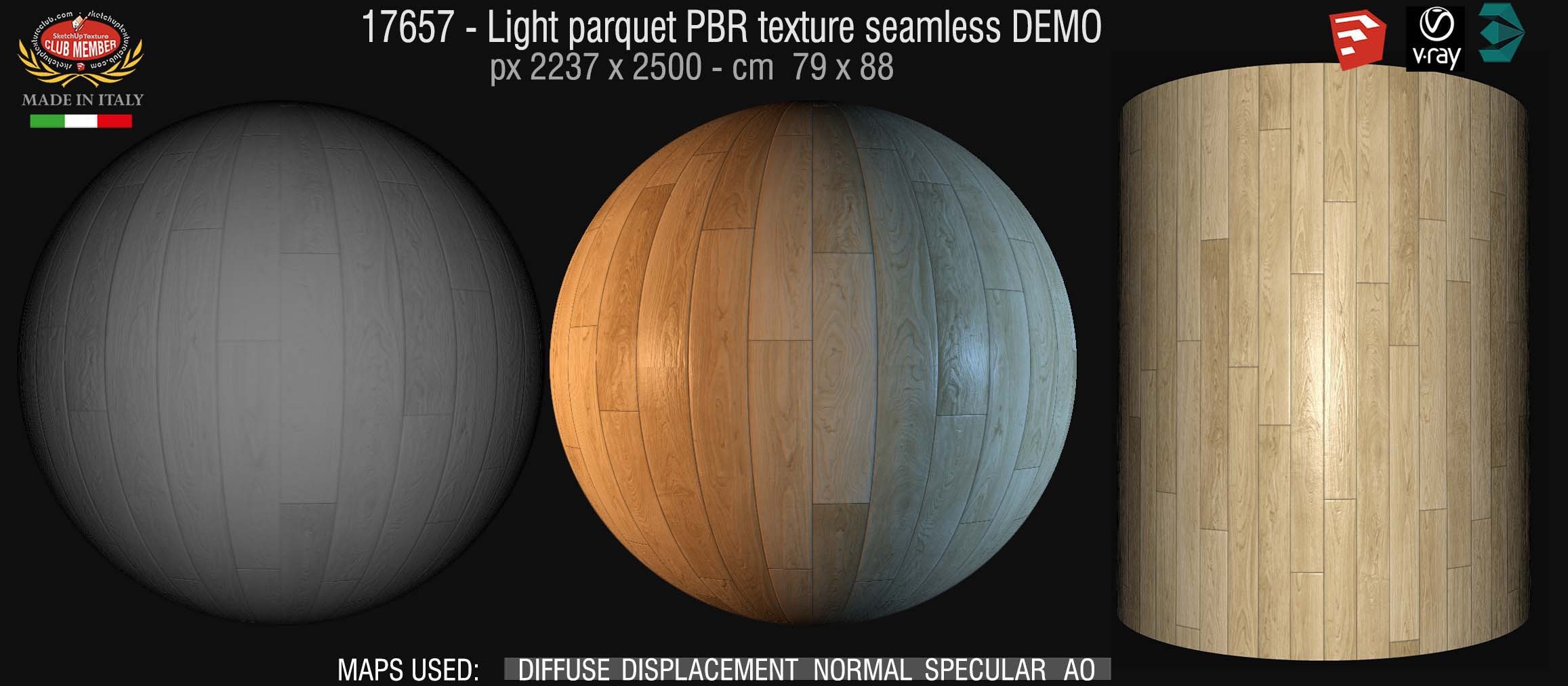 17657 Light parquet PBR texture seamless DEMO