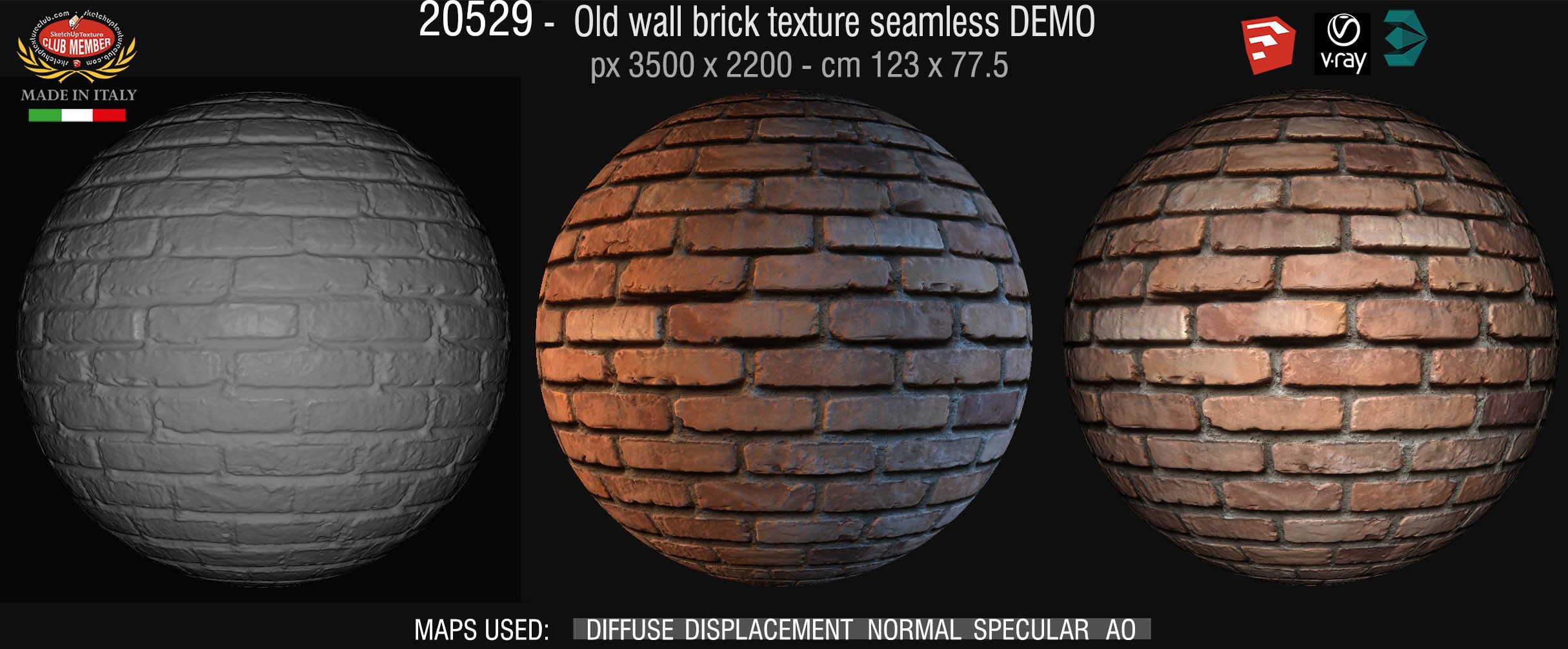 20529 old wall brick texture + maps DEMO