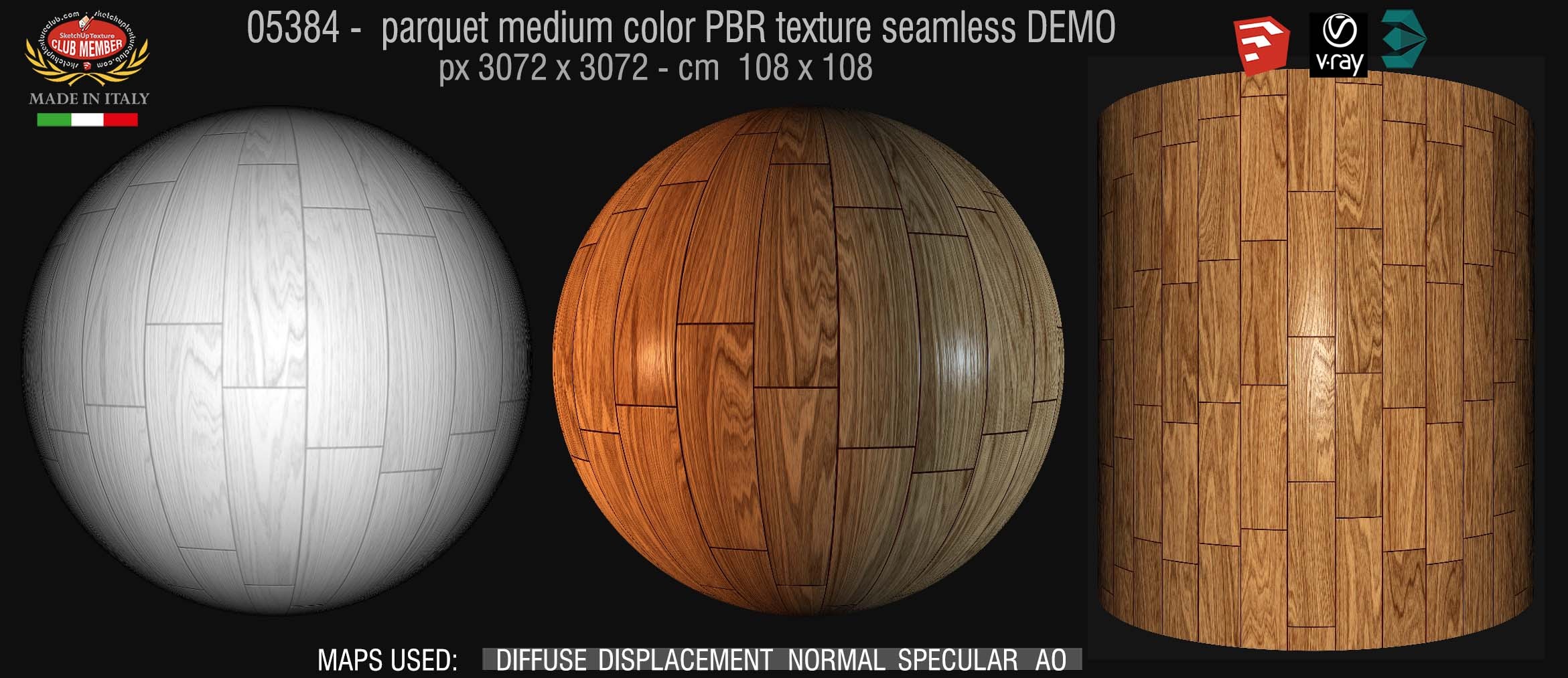 05384 parquet medium color PBR texture seamless DEMO