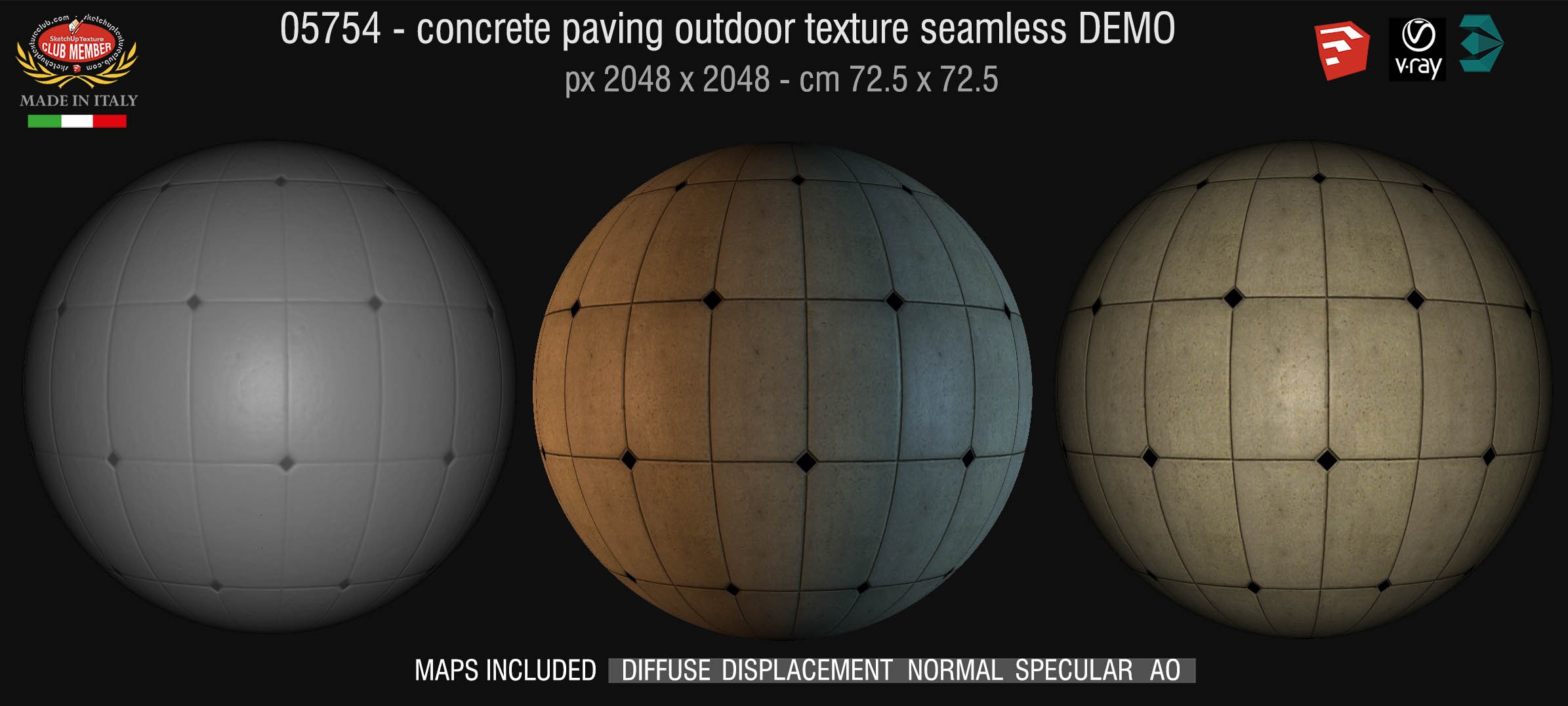 05754 HR Paving outdoor concrete regular block texture + maps DEMO