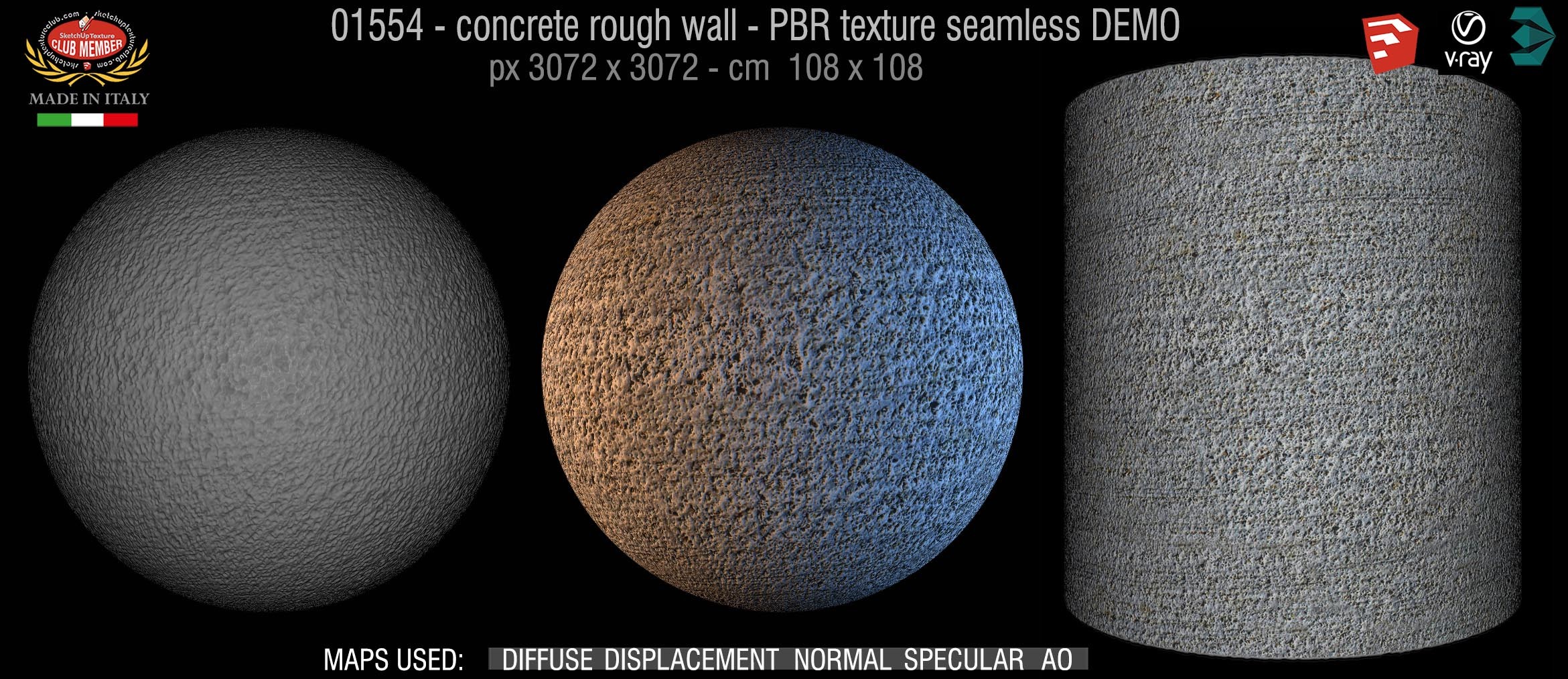 01554 concrete rough wall PBR texture seamless DEMO