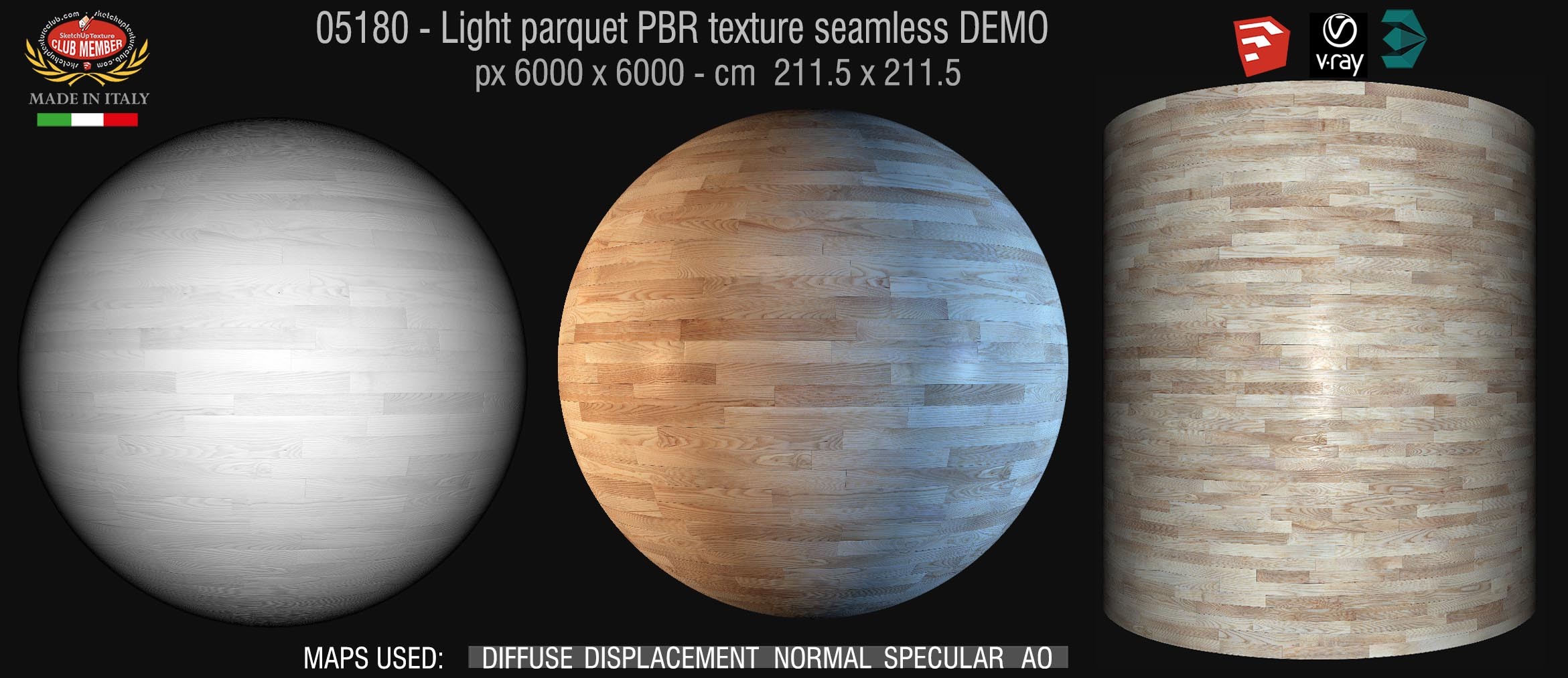 05180 Light parquet PBR texture seamless DEMO