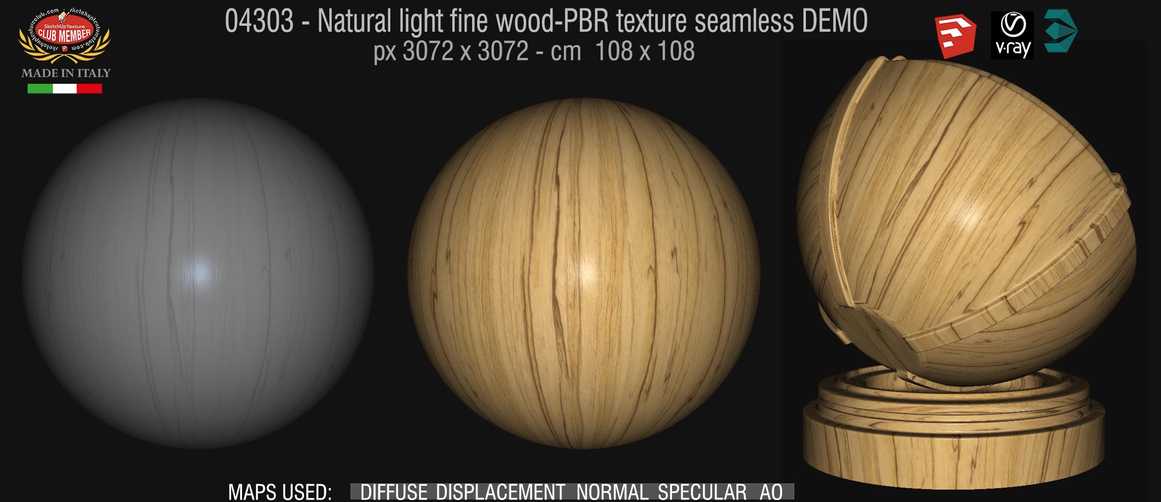 04343 Natural light fine wood-PBR texture seamless DEMO