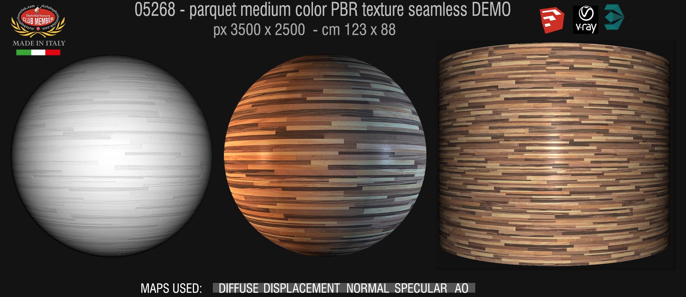 05268 parquet medium color PBR texture seamless DEMO