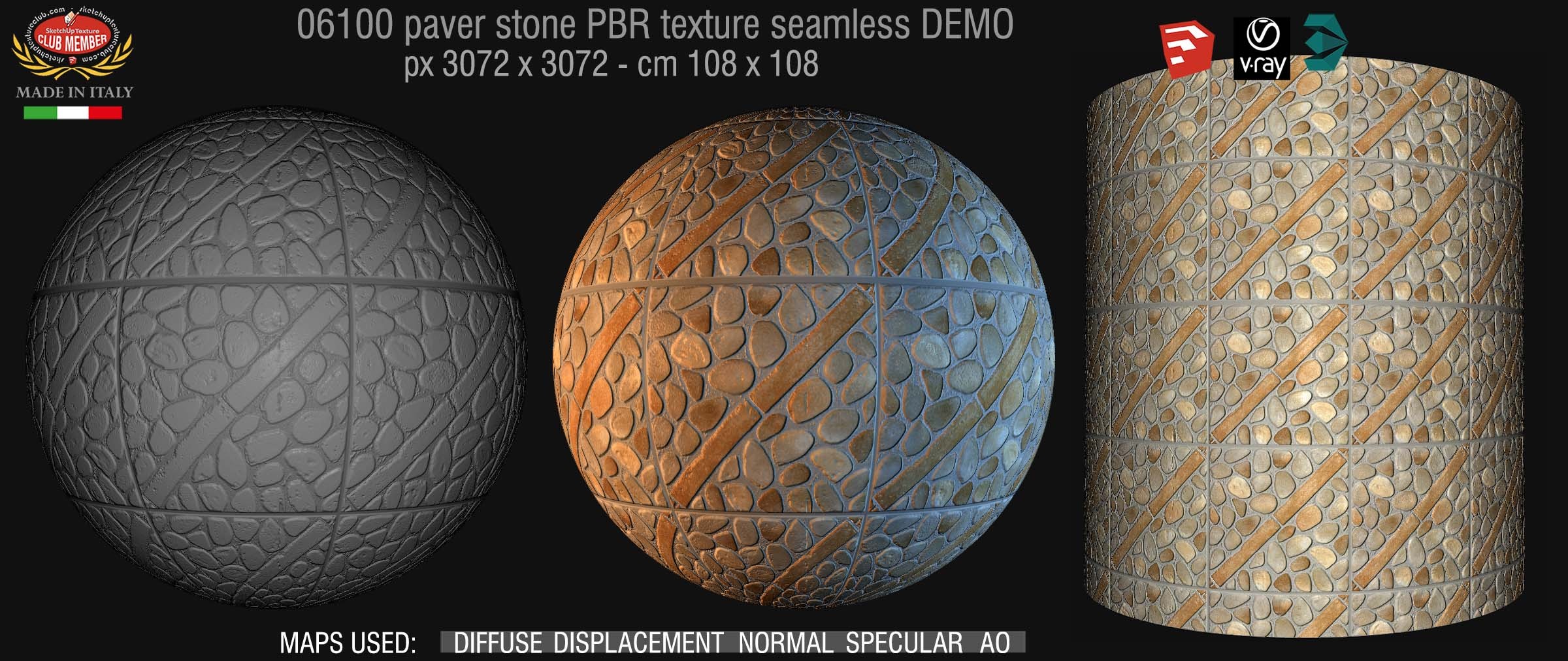 06100 paver stone PBR texture seamless DEMO