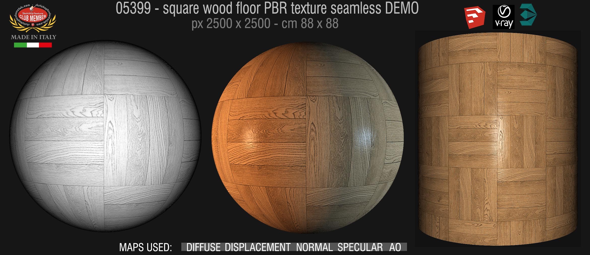 05399 square wood floor PBR texture seamless DEMO