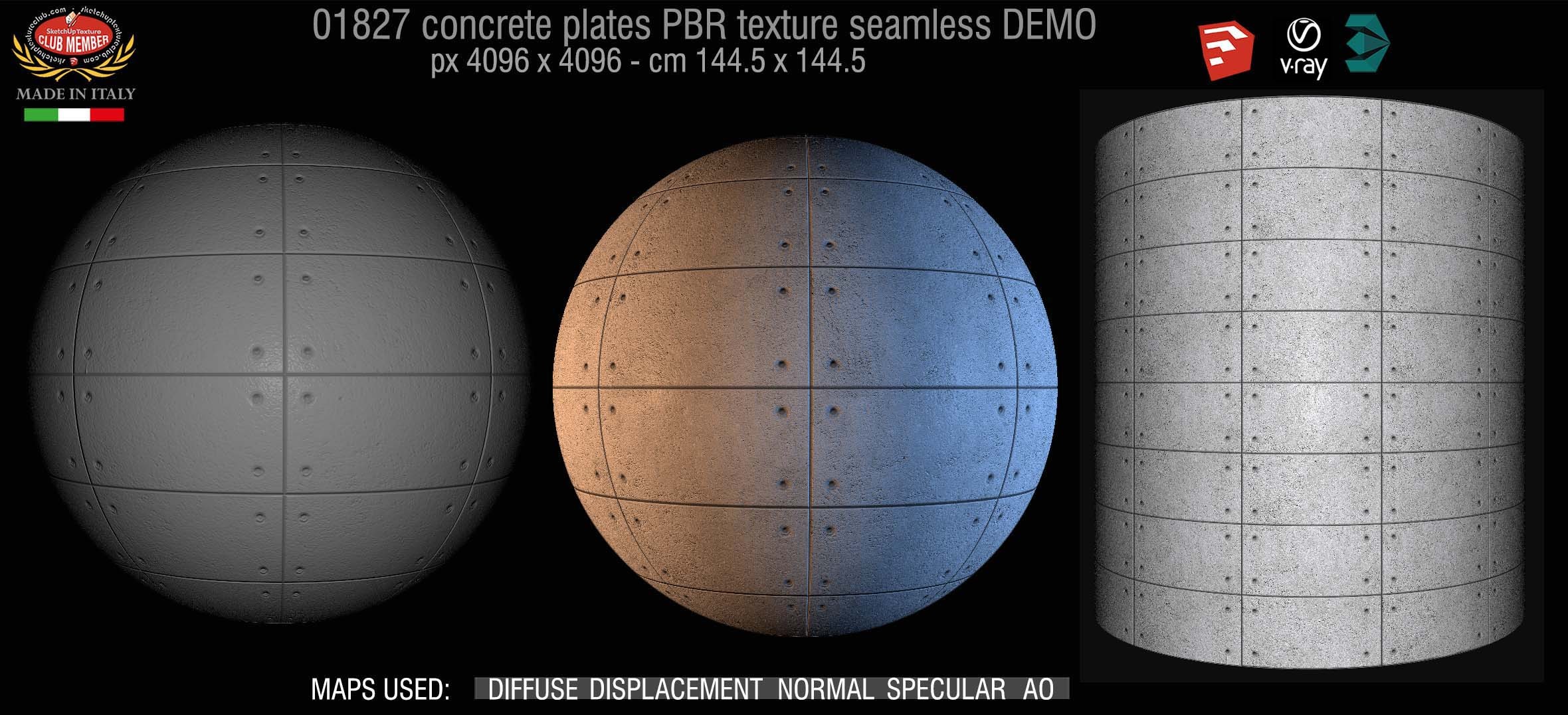 01827 Tadao Ando concrete plates PBR texture seamless DEMO