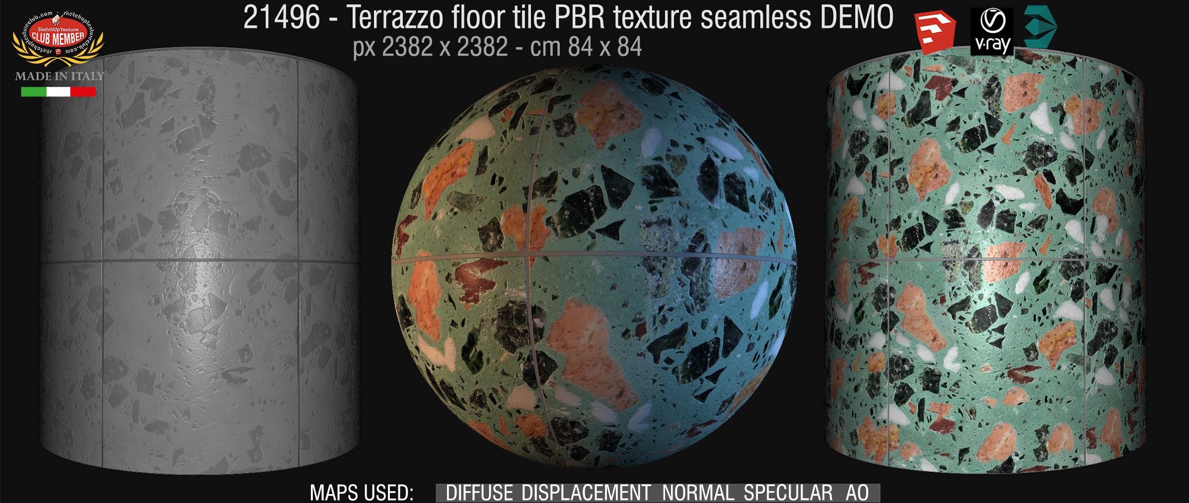 21496 terrazzo floor tile PBR texture seamless DEMO