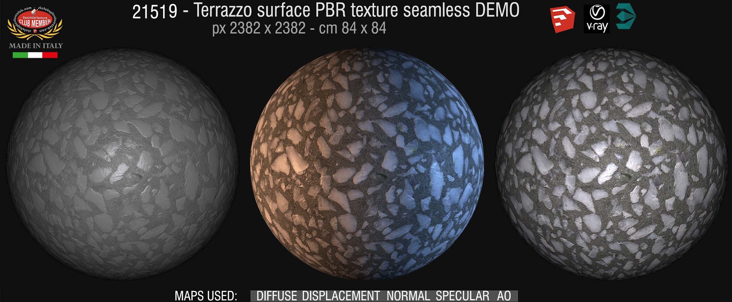21519 Terrazzo surface PBR texture seamless DEMO