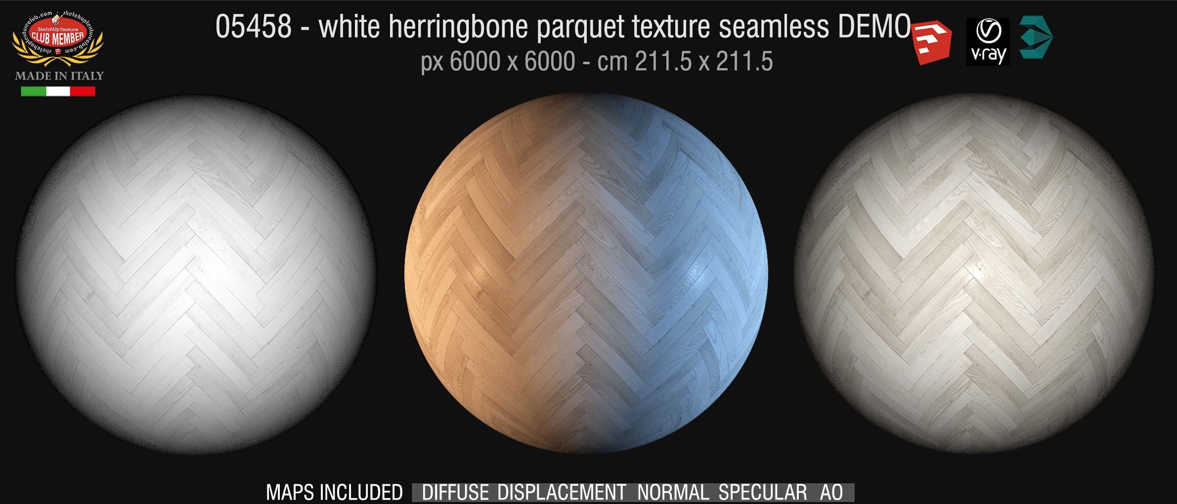05458 white herringbone parquet PBR texture seamless DEMO