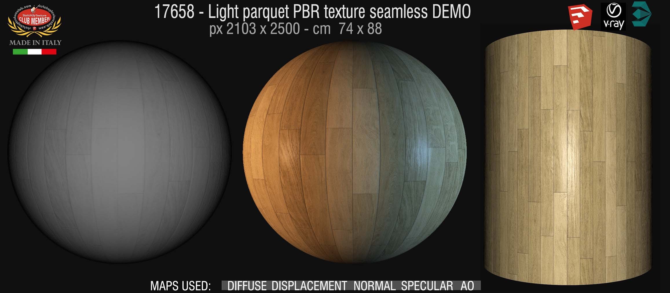 17658 Light parquet PBR texture seamless DEMO